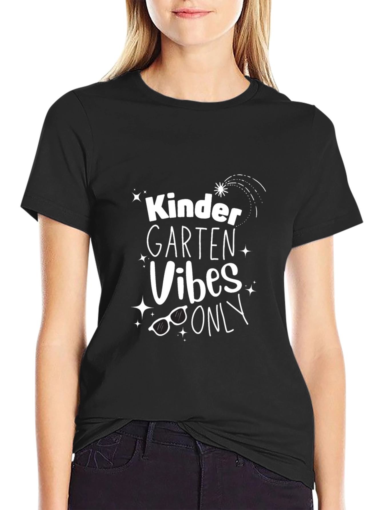Kindergarten Vibes Only Graphic Tee - Black