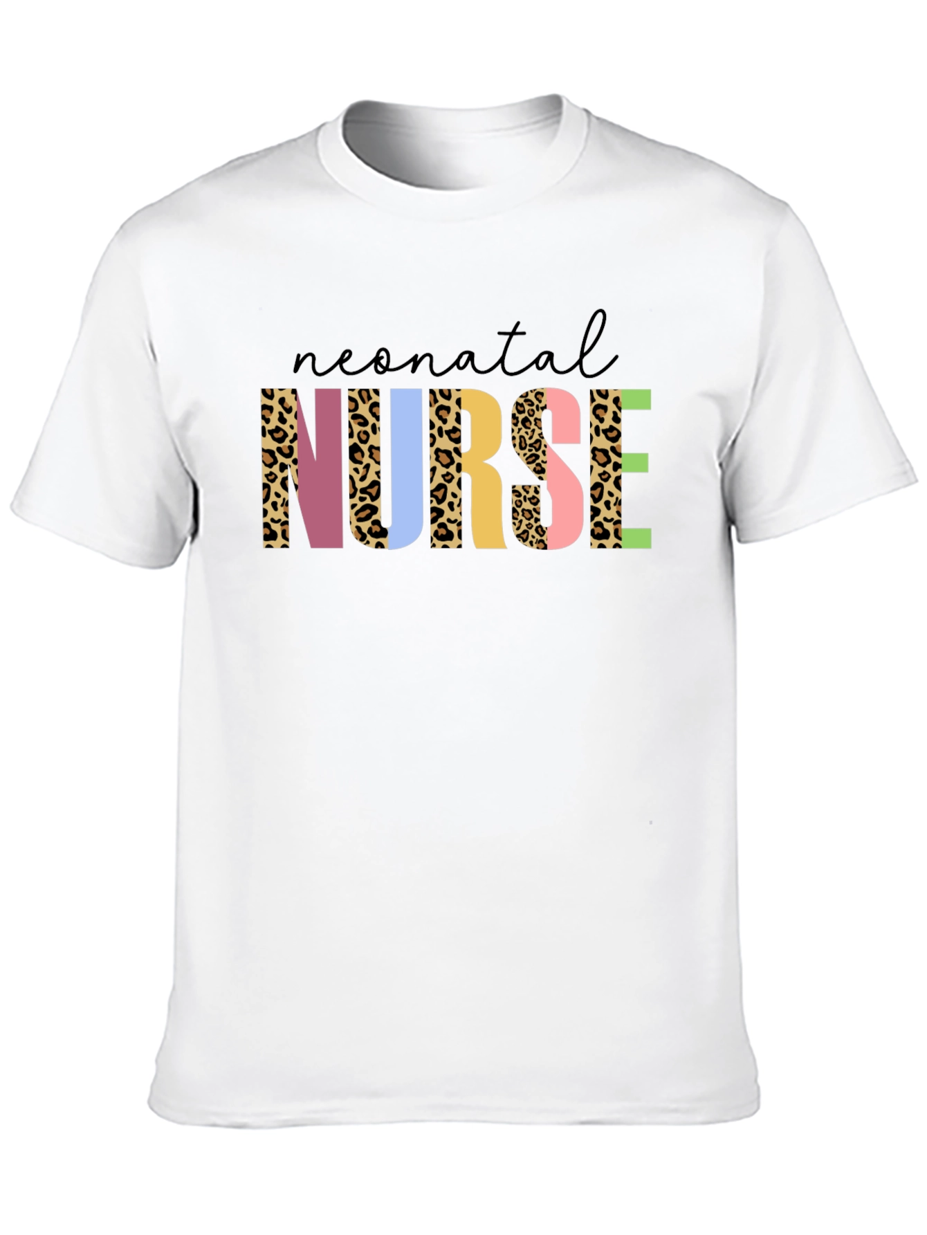 Neonatal Nurse Leopard Print Black T-Shirt