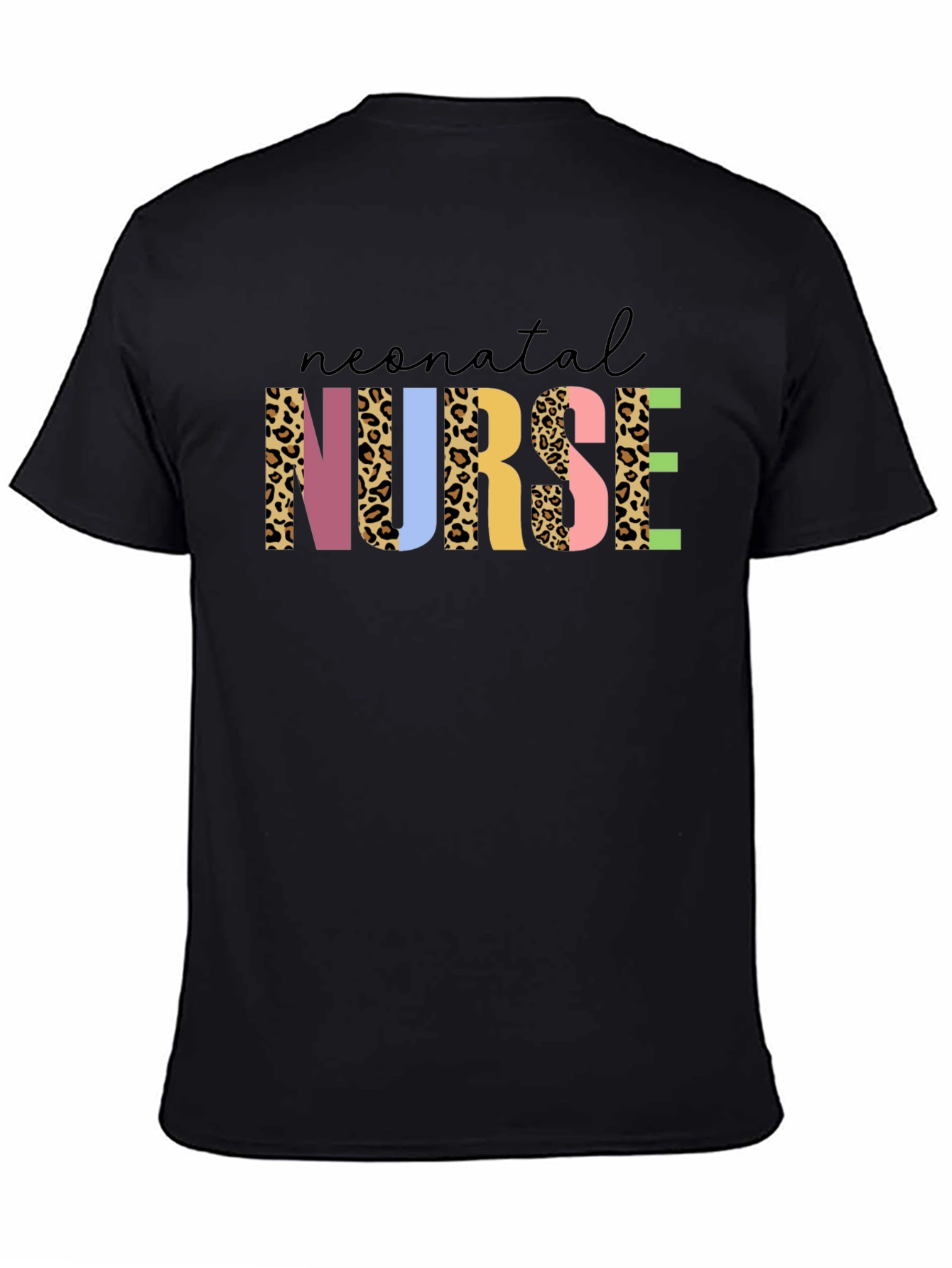 Neonatal Nurse Leopard Print Black T-Shirt