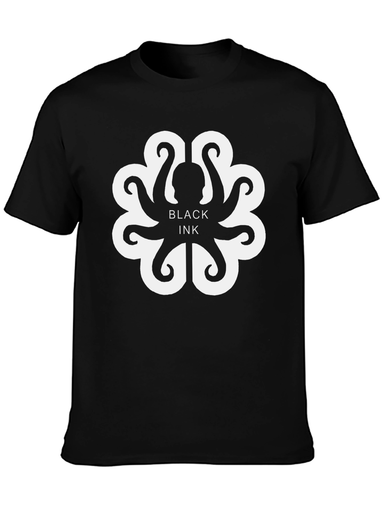 Black Ink Octopus Graphic T-Shirt