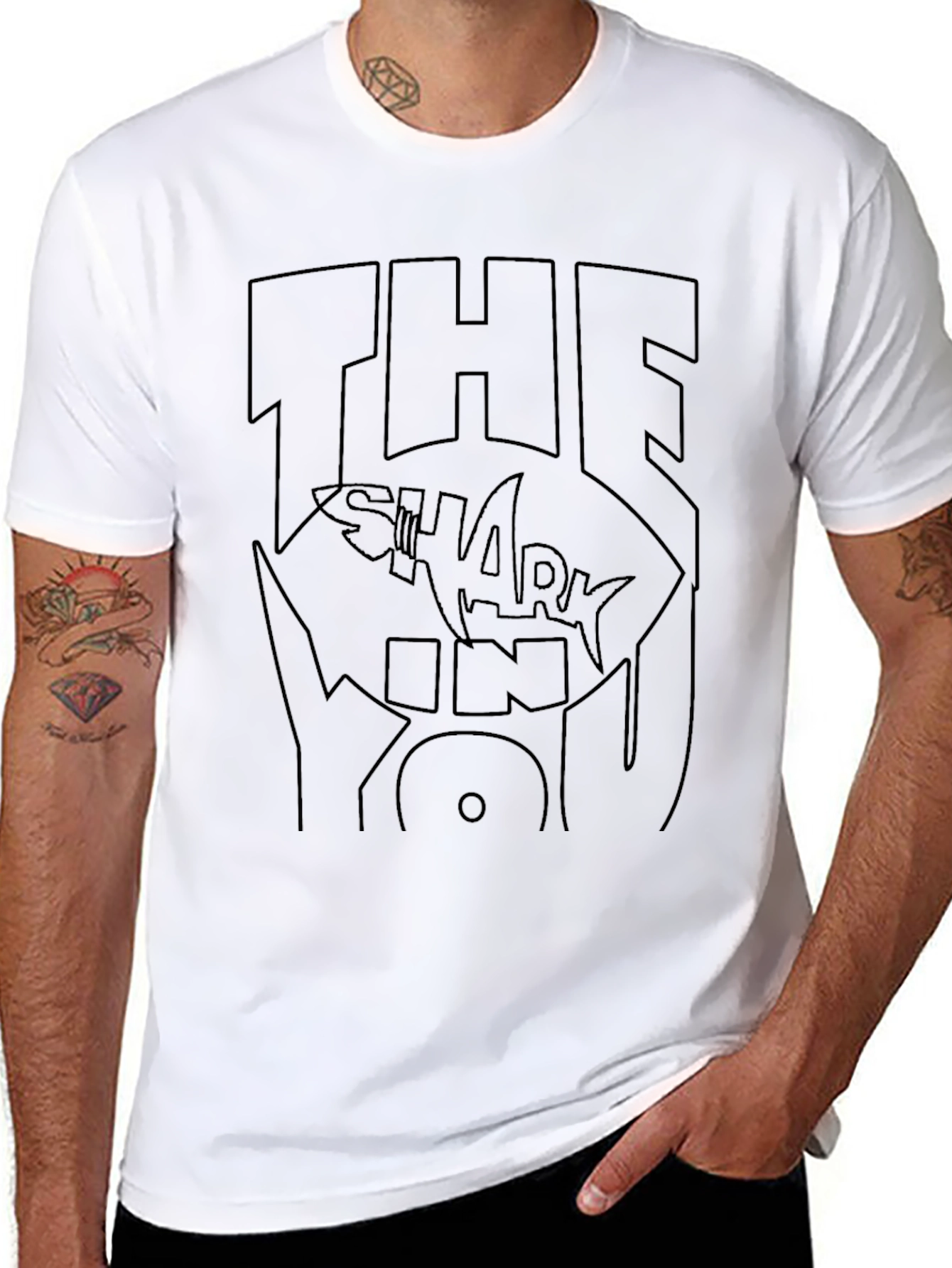 The Shark In You Black Graphic Tee