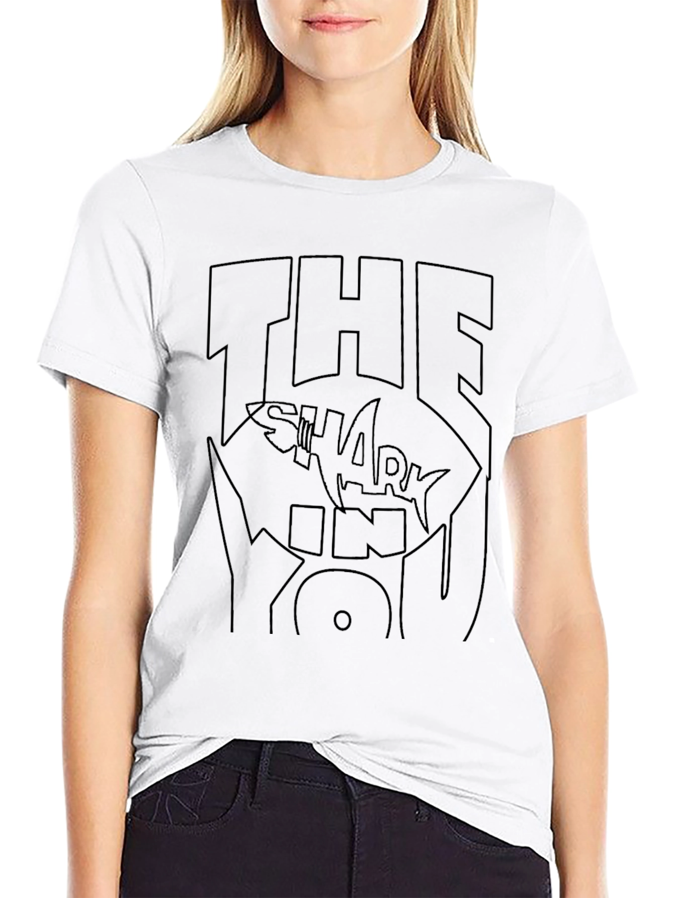 The Shark In You Black Graphic Tee