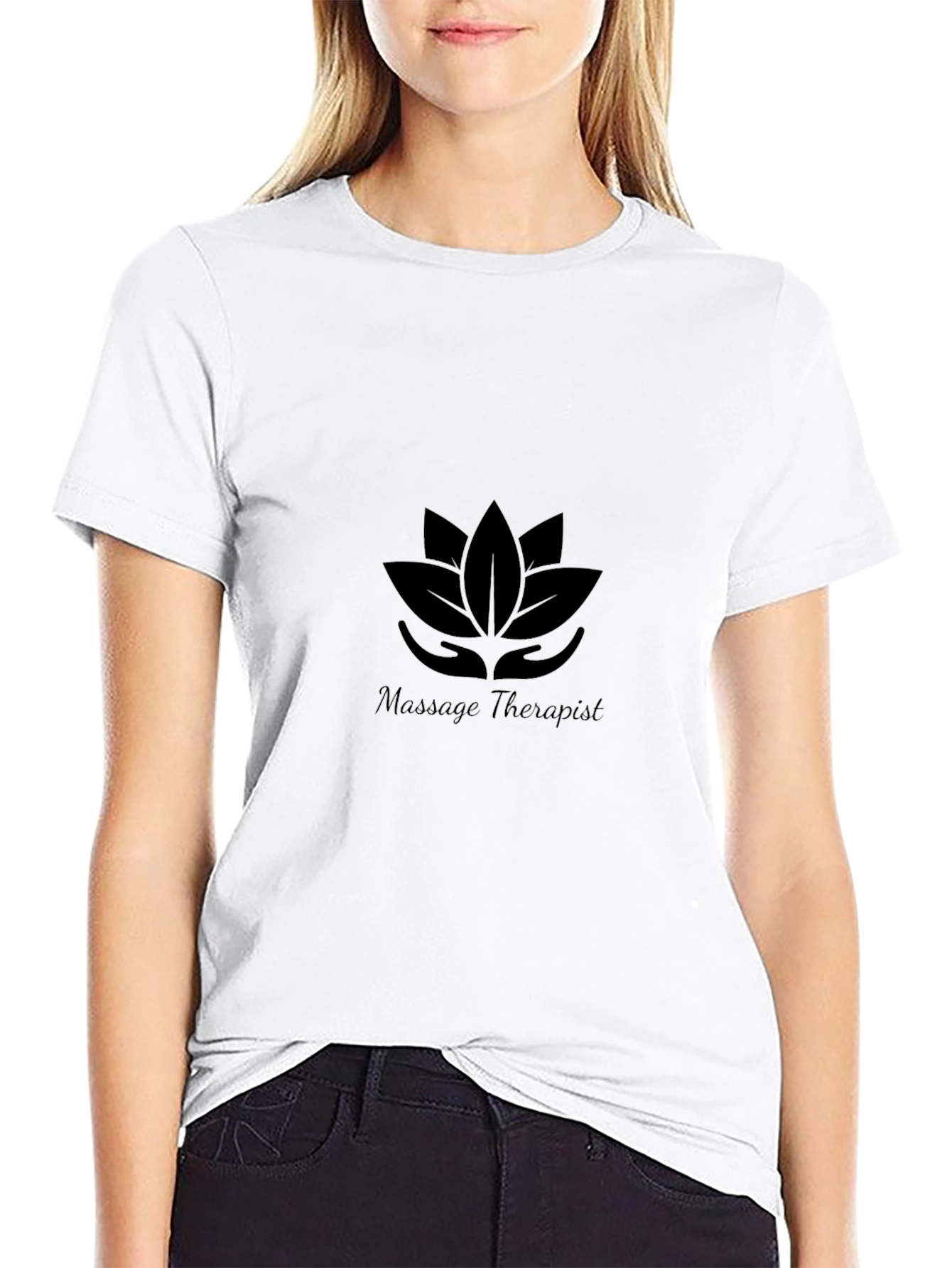 Massage Therapist Lotus T-Shirt - Black