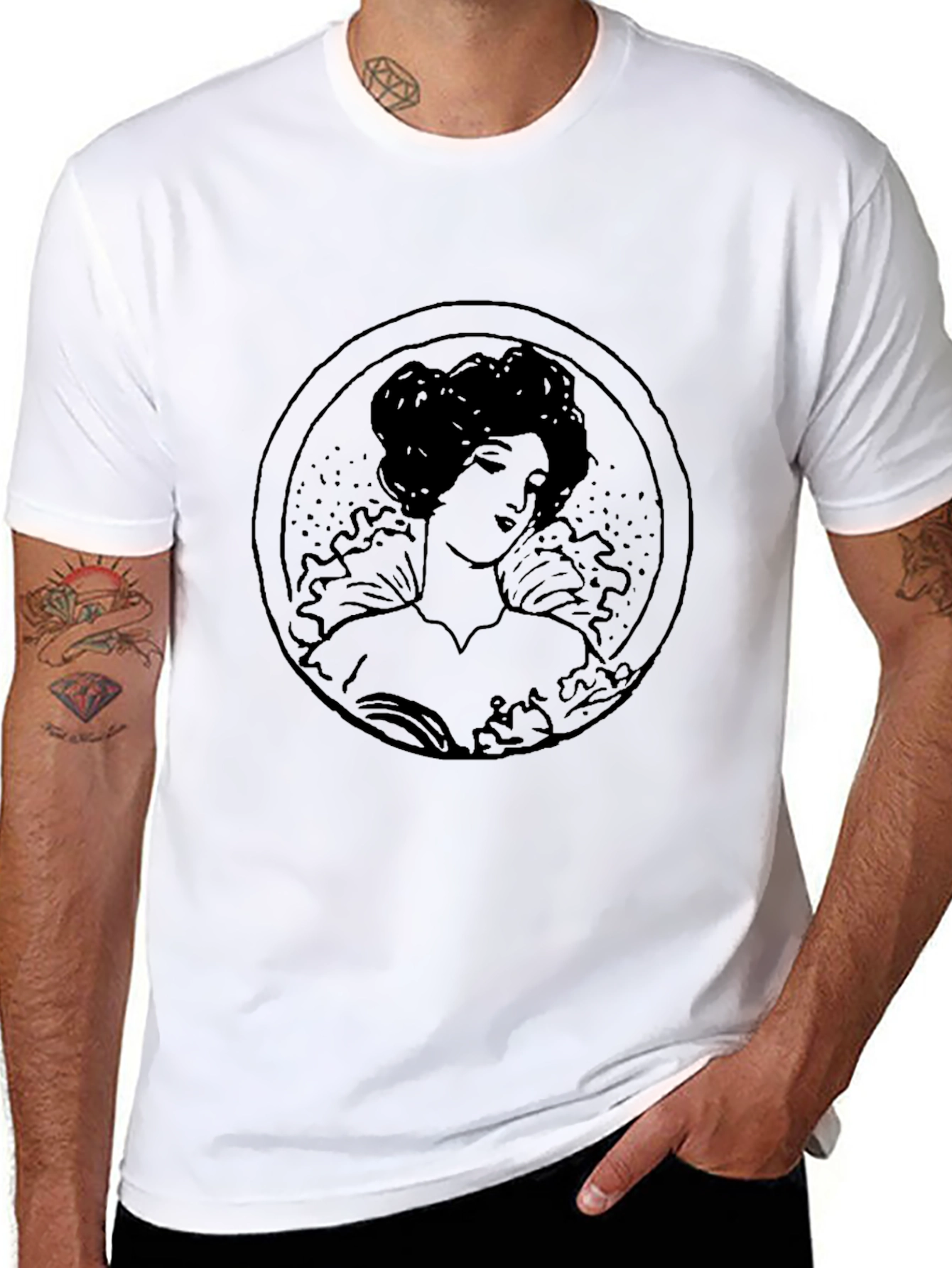 Elegant Lady Graphic Tee - Black