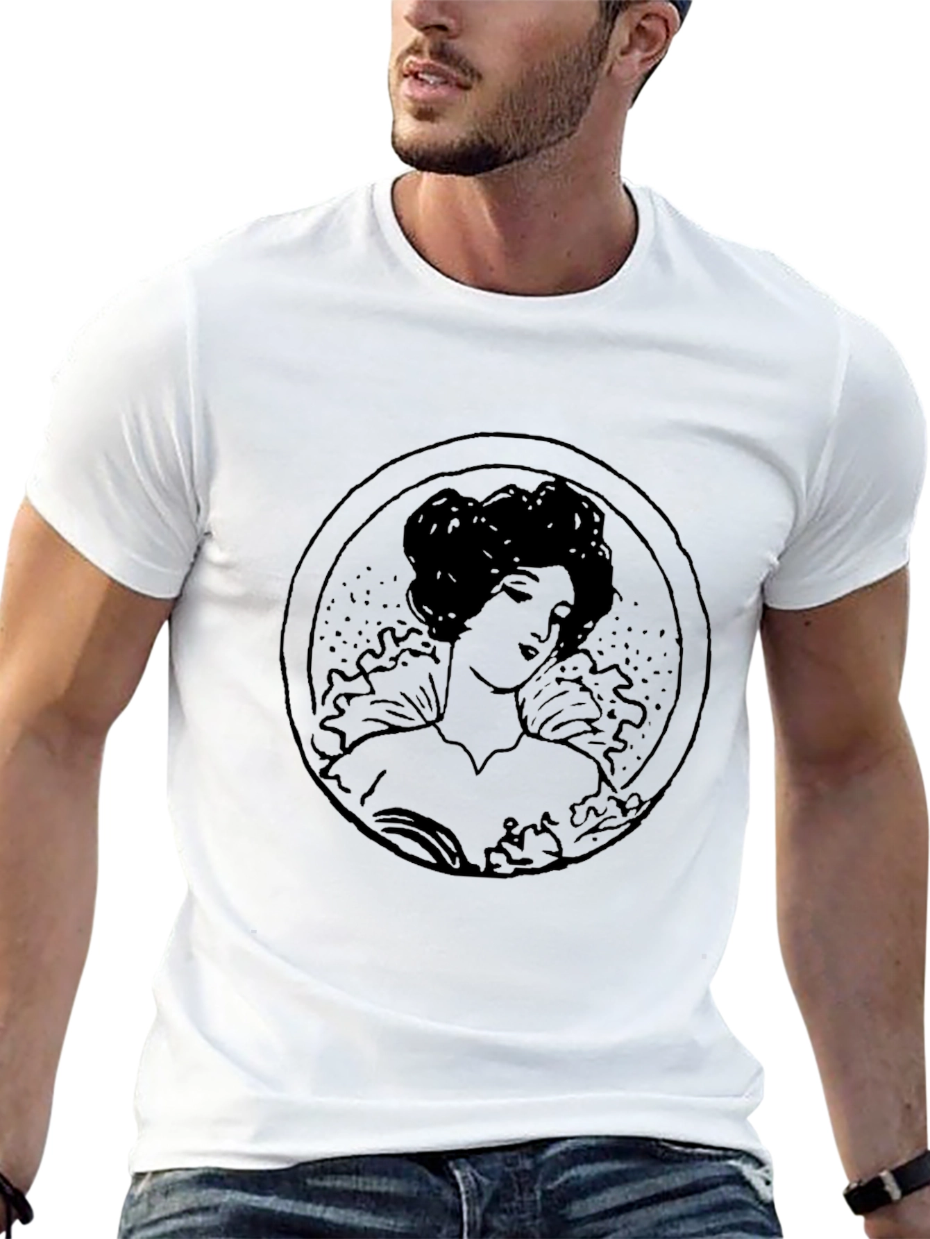 Elegant Lady Graphic Tee - Black