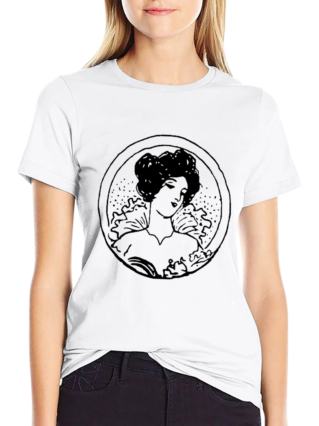 Elegant Lady Graphic Tee - Black