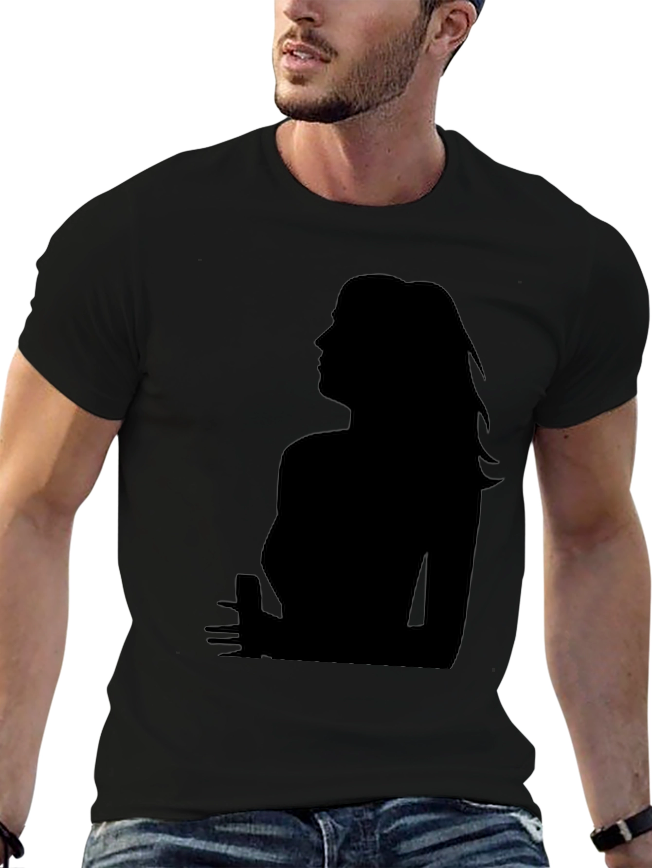 Silhouette Graphic Tee - Sleek Black T-Shirt