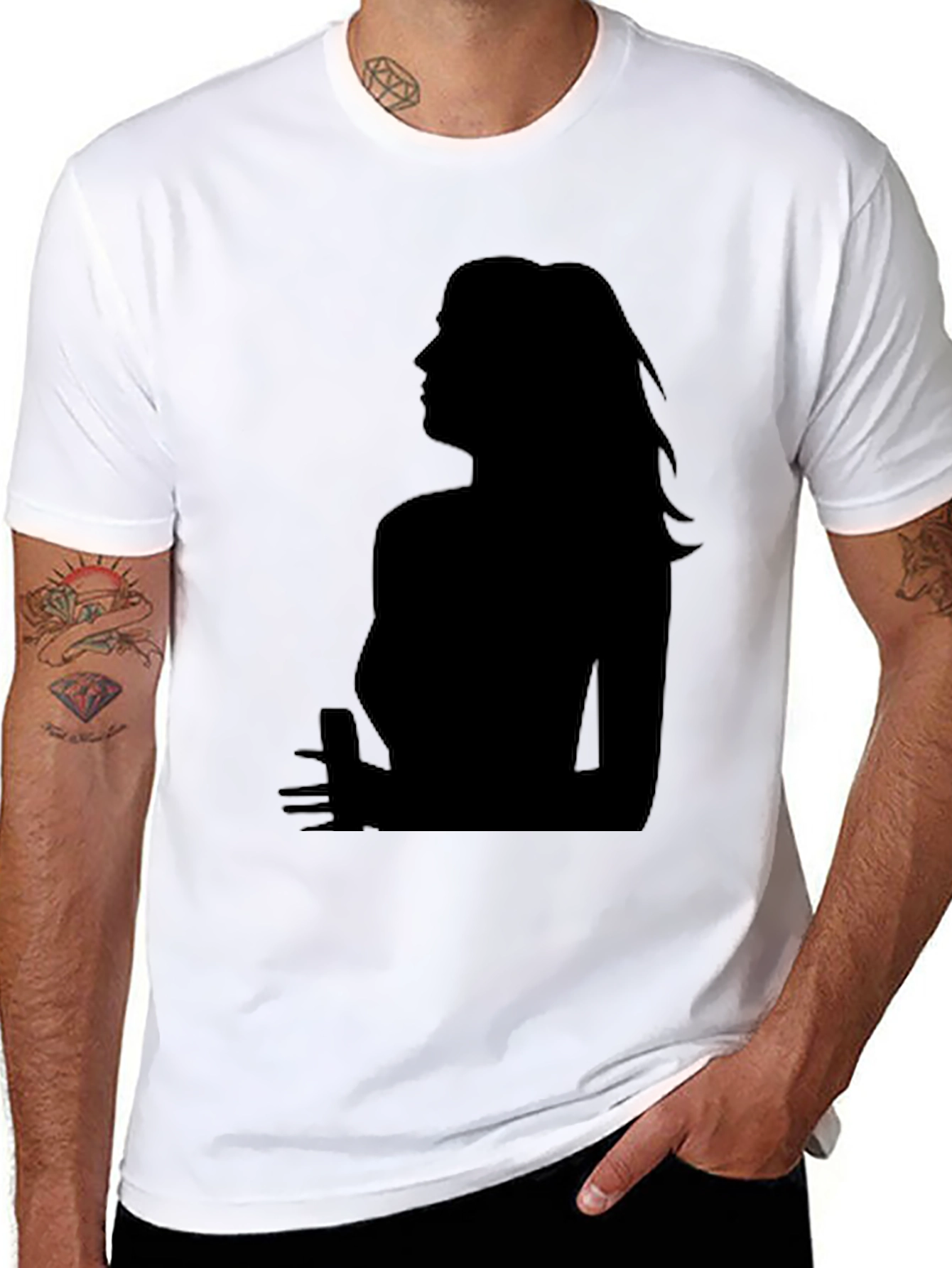 Silhouette Graphic Tee - Sleek Black T-Shirt