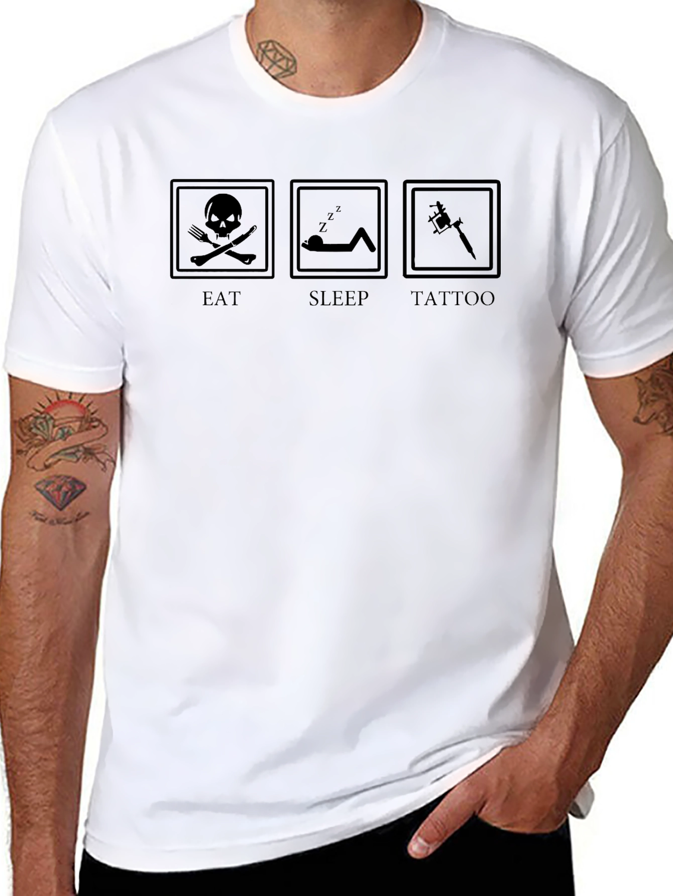 Eat Sleep Tattoo T-Shirt - Black Graphic Tee