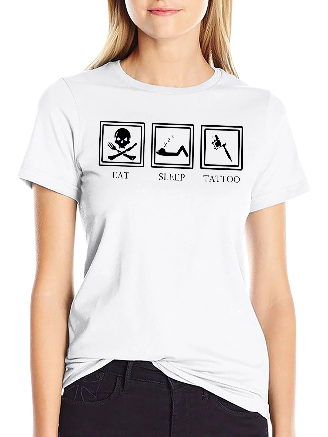 Eat Sleep Tattoo T-Shirt - Black Graphic Tee