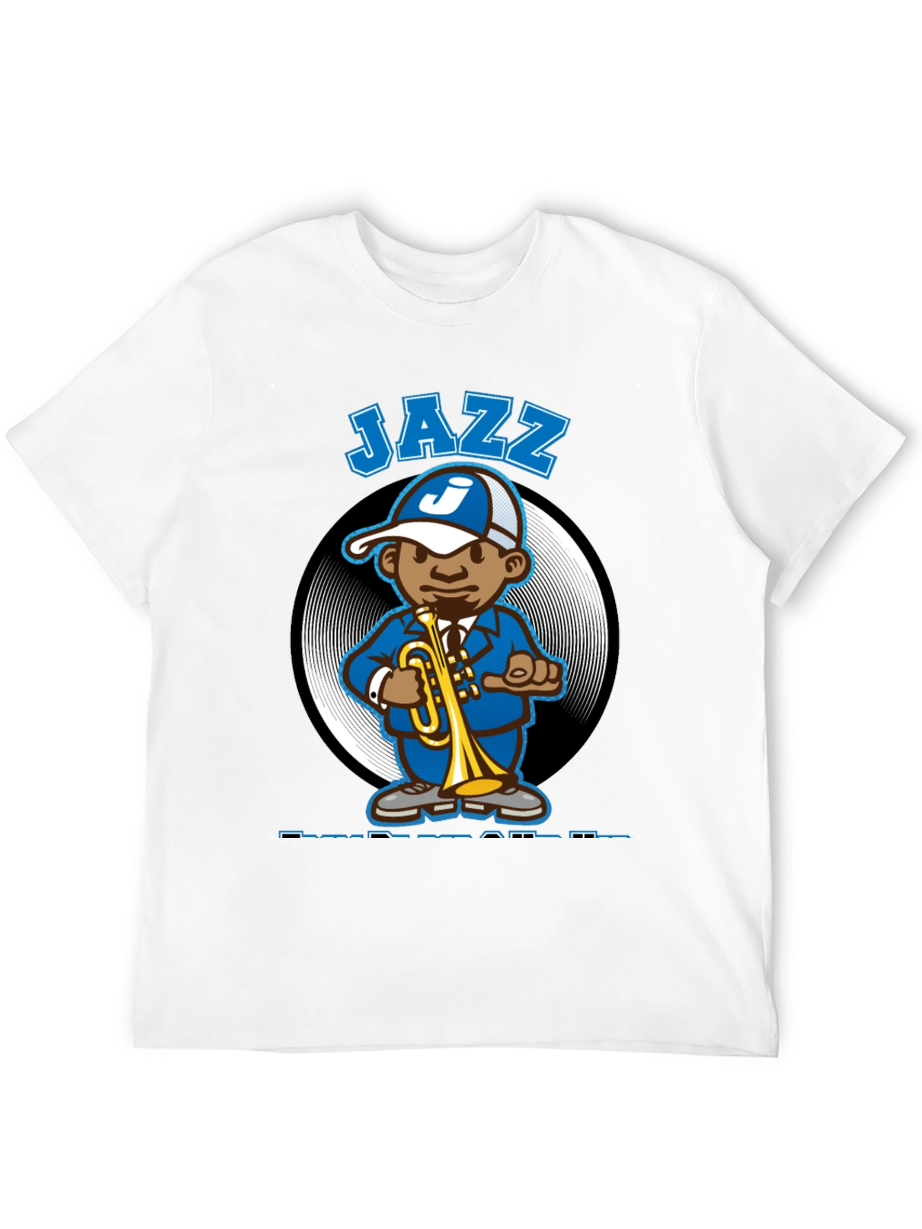 Jazz Cartoon Character Black T-Shirt