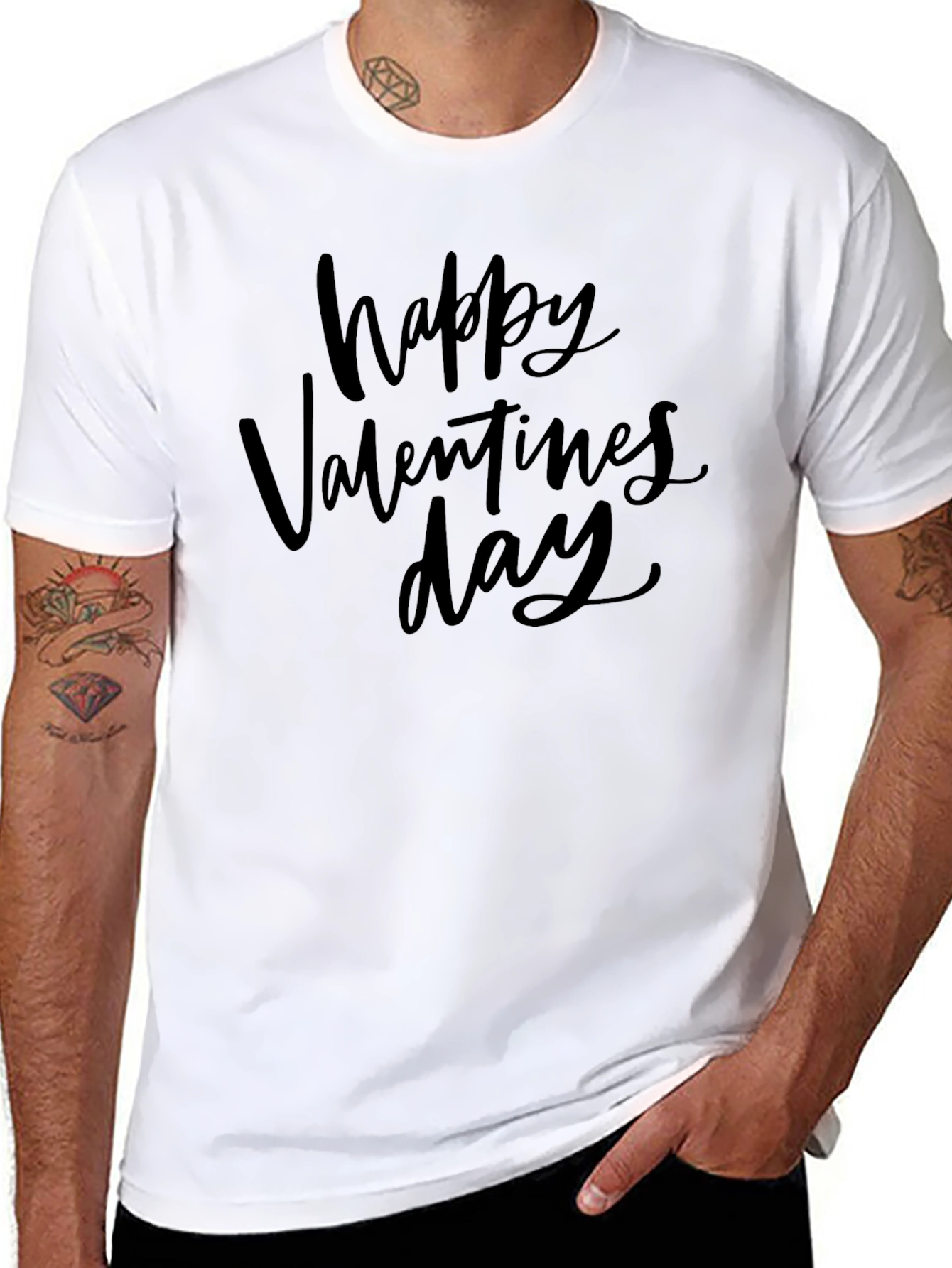 Happy Valentines Day Black T-Shirt