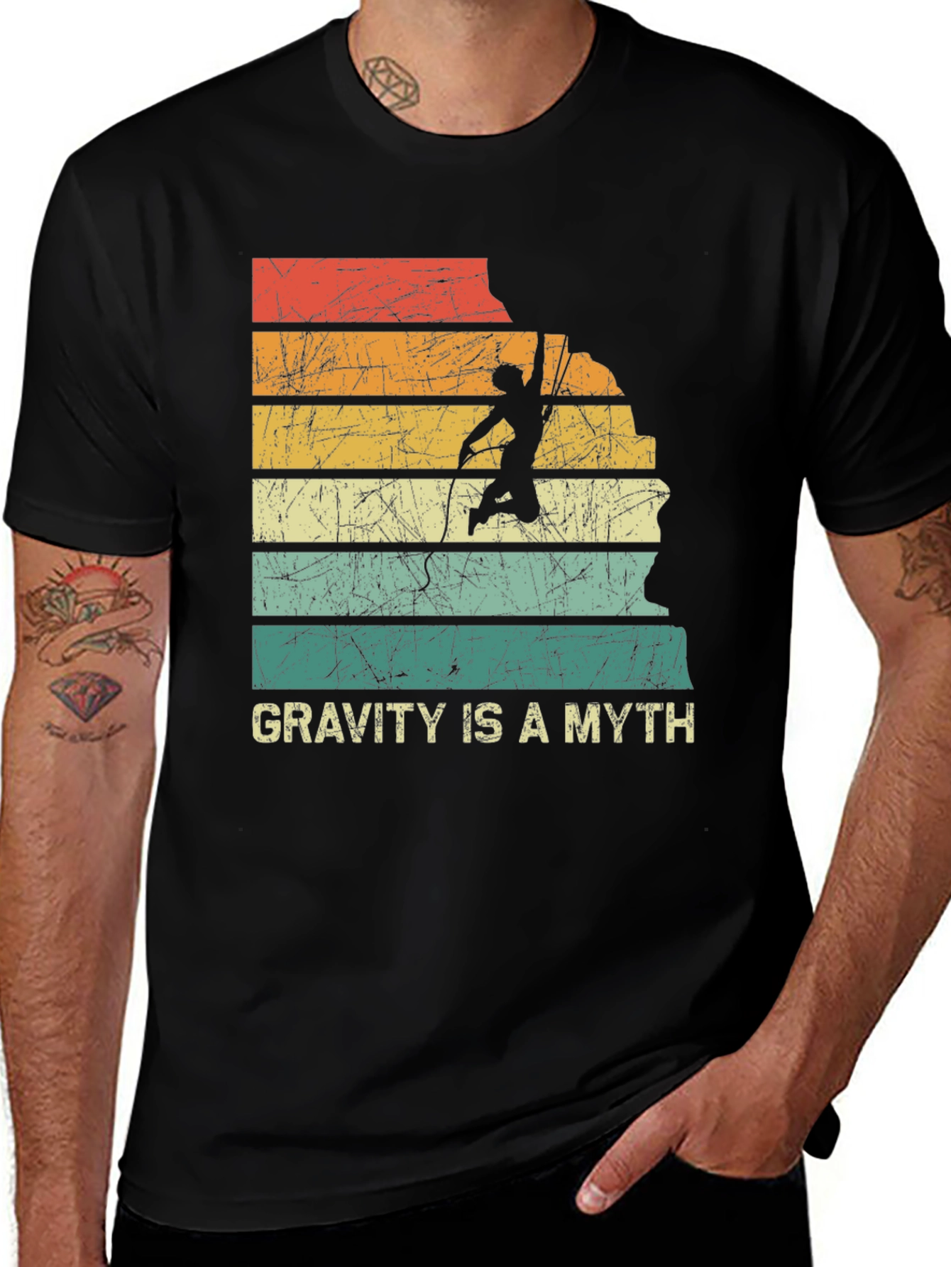 Gravity Is A Myth Rock Climbing T-Shirt