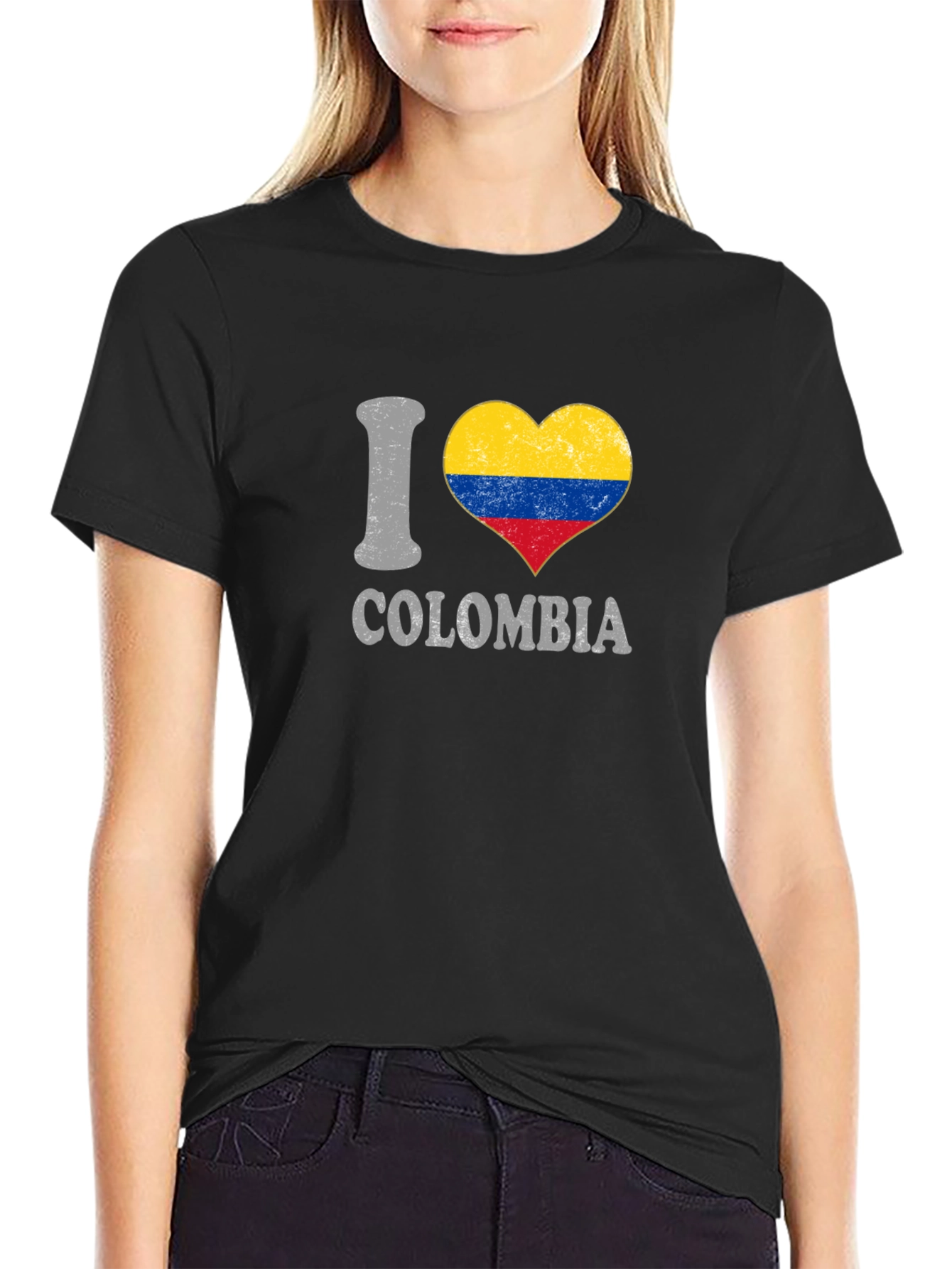 I Love Colombia Heart Flag T-Shirt