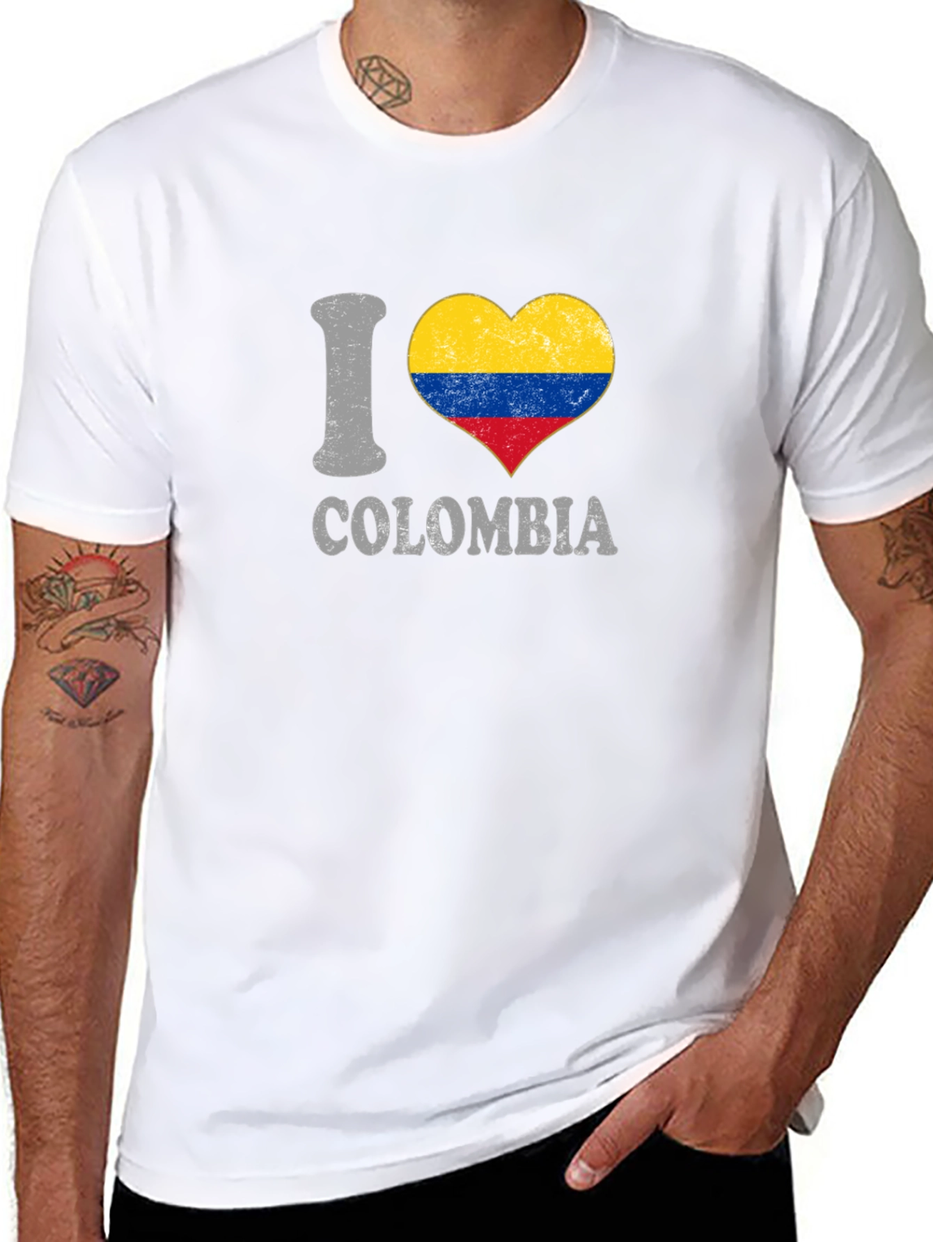 I Love Colombia Heart Flag T-Shirt