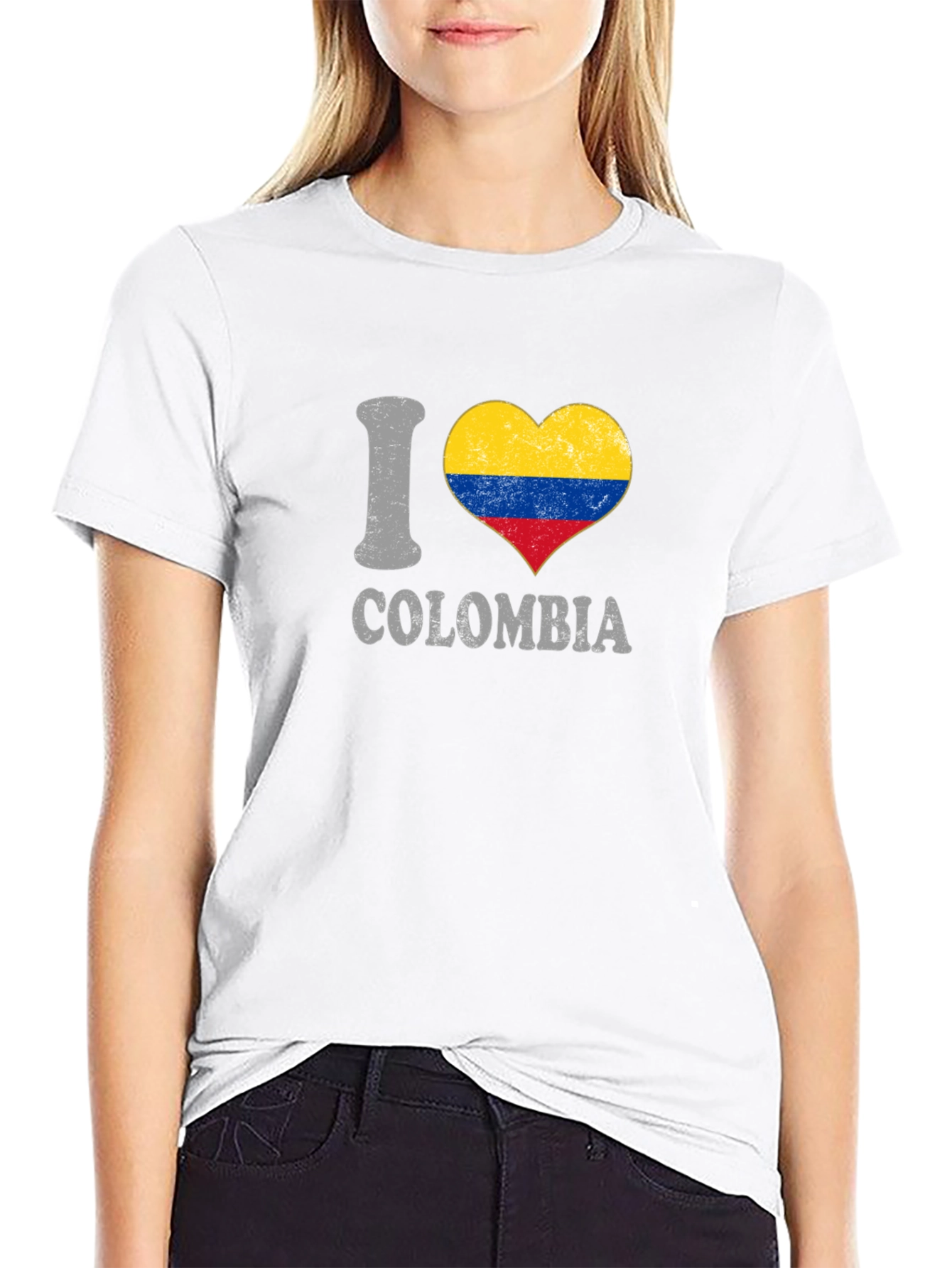 I Love Colombia Heart Flag T-Shirt