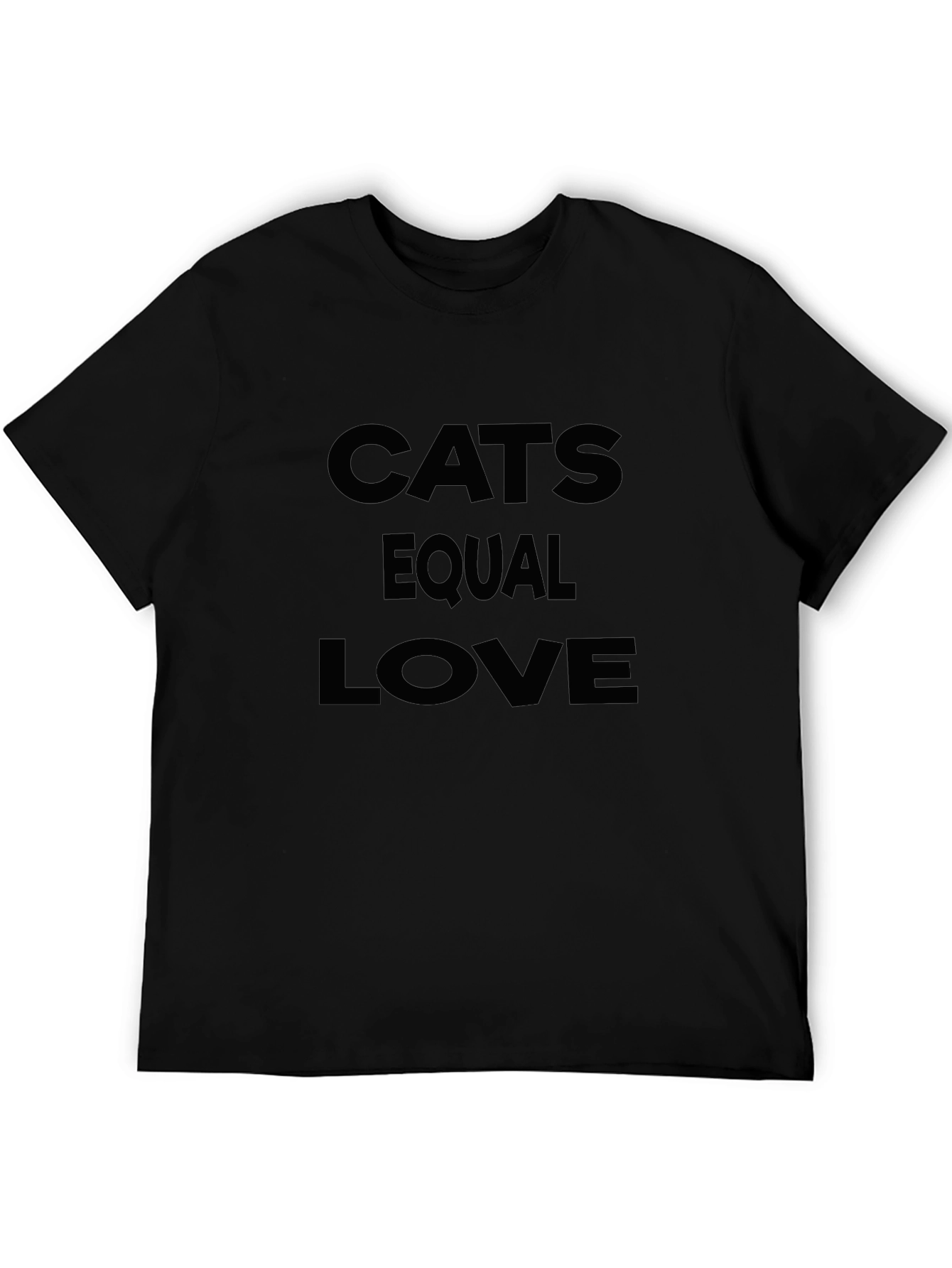 Cats Equal Love Black Graphic Tee