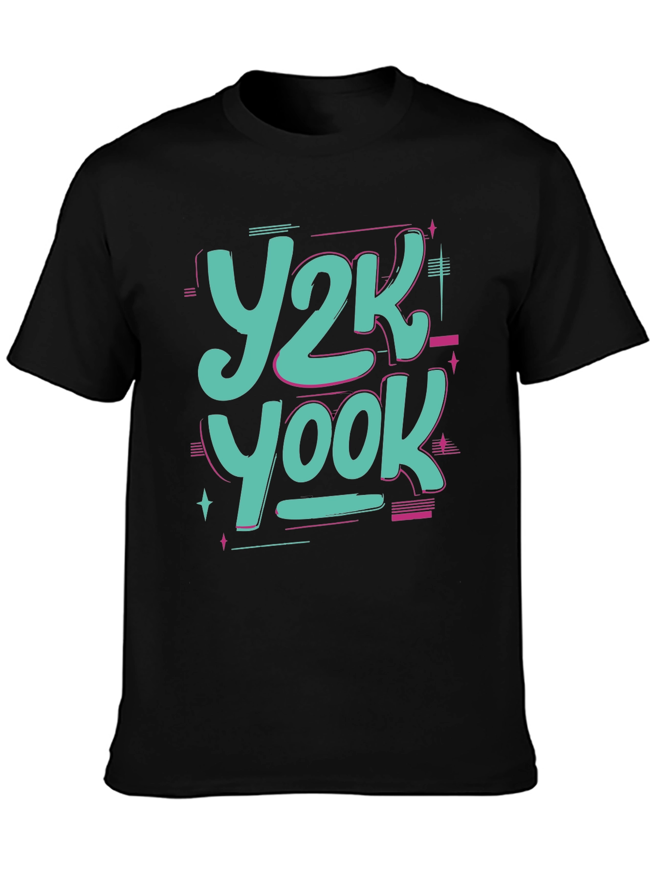 Y2K Yook Graphic Tee - Retro Style Black T-Shirt