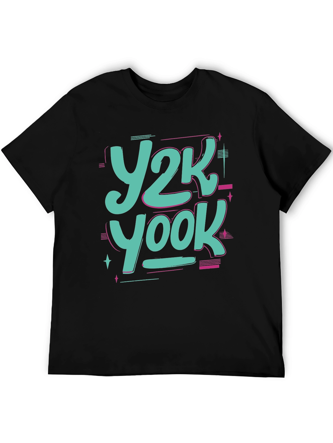 Y2K Yook Graphic Tee - Retro Style Black T-Shirt