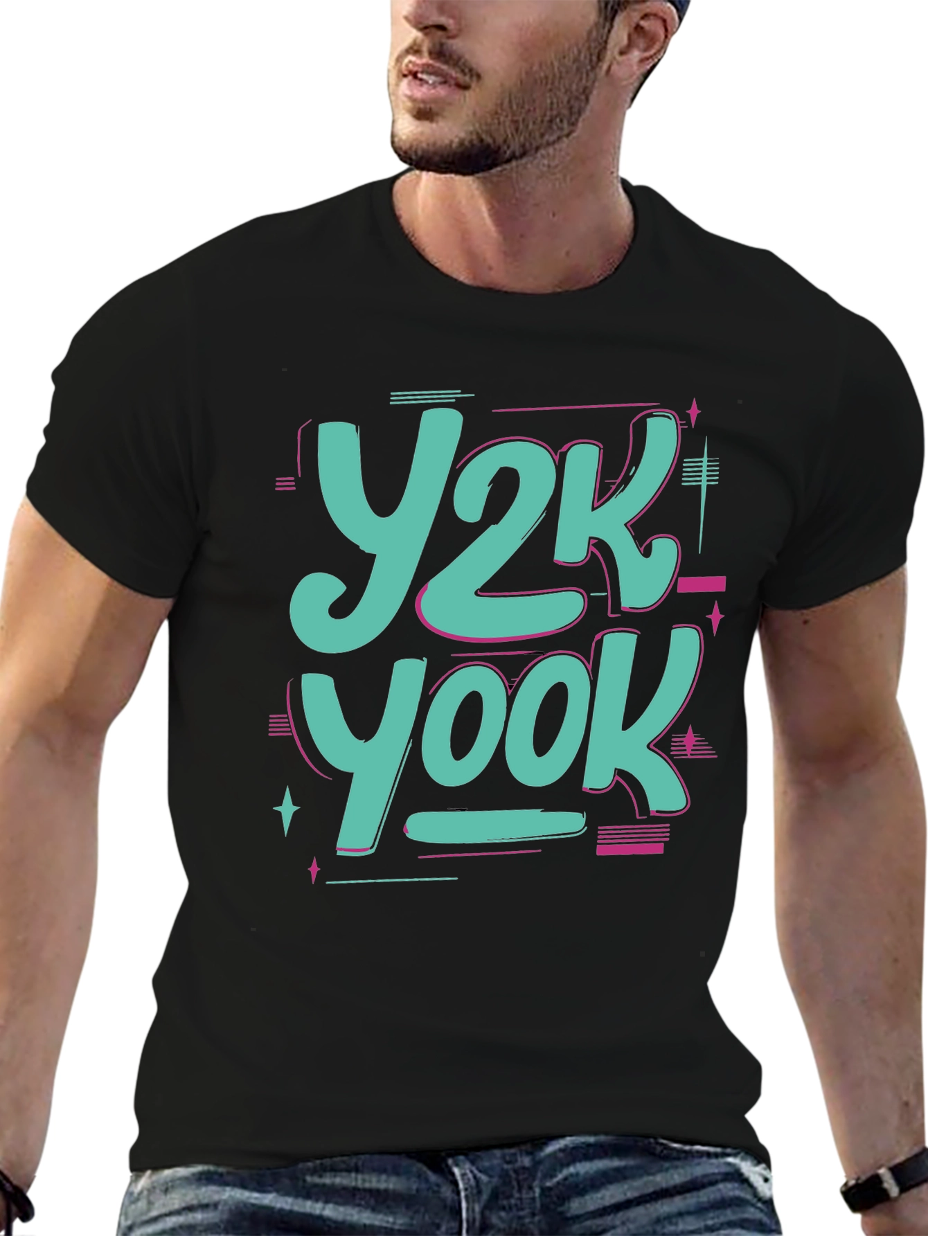 Y2K Yook Graphic Tee - Retro Style Black T-Shirt