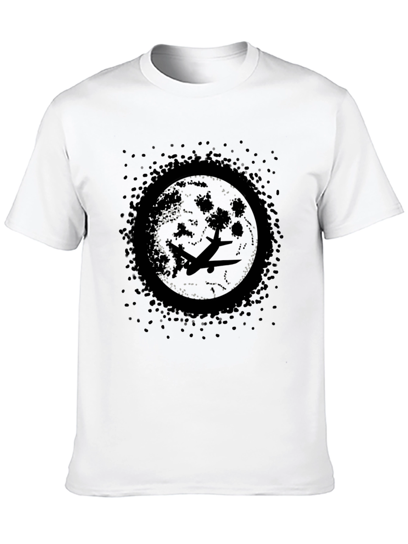 Airplane Moon Graphic Tee - Mens Black T-Shirt