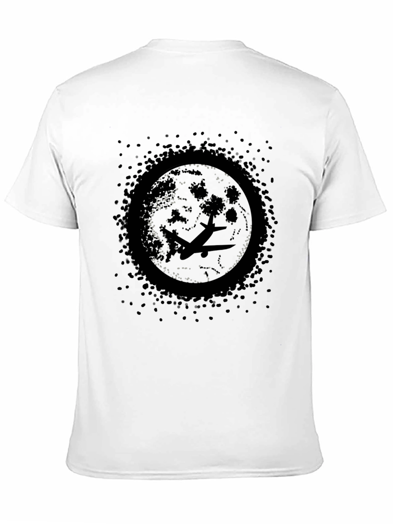 Airplane Moon Graphic Tee - Mens Black T-Shirt