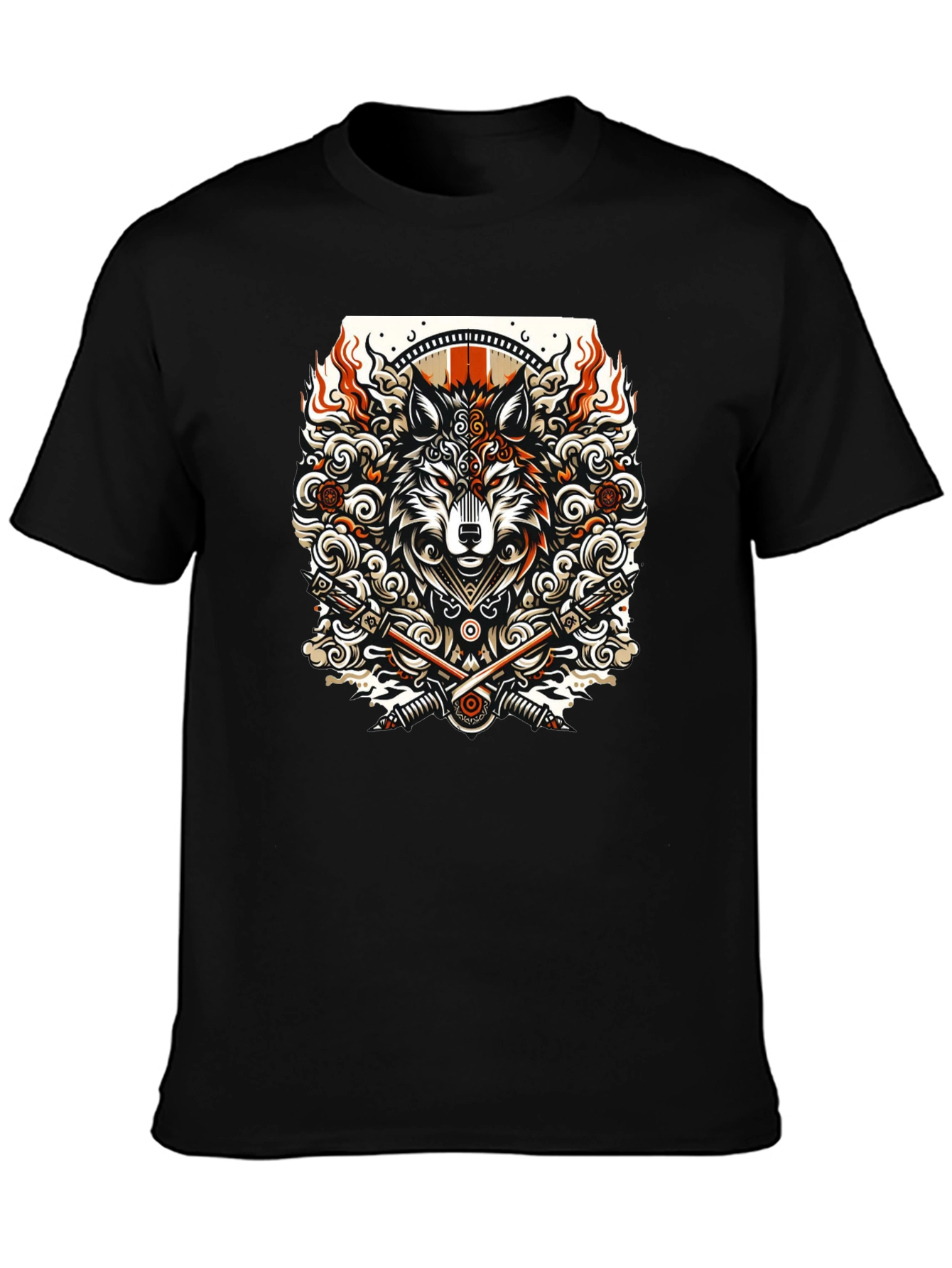 Wolf Graphic Tee - Black Cotton Blend