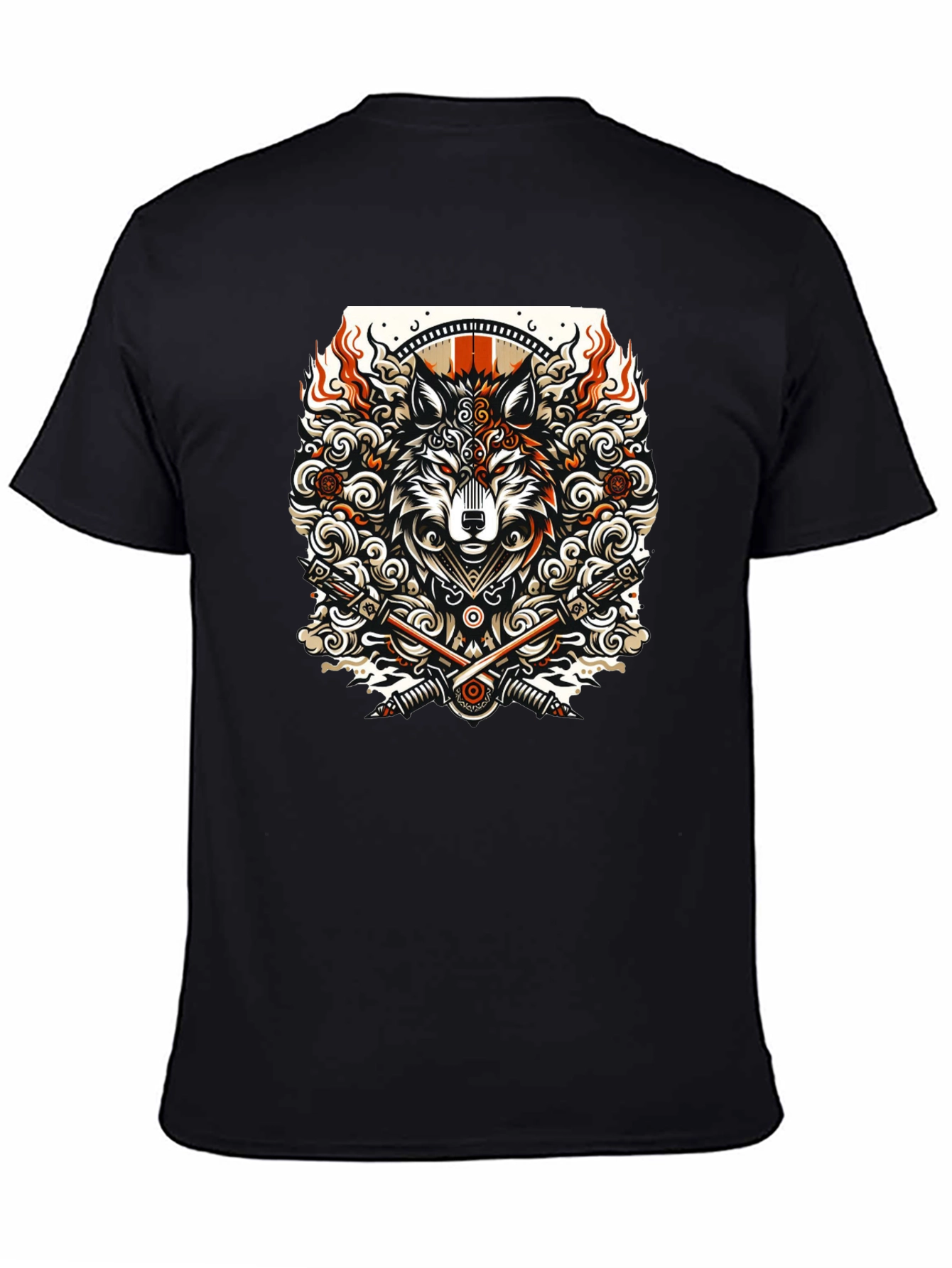 Wolf Graphic Tee - Black Cotton Blend