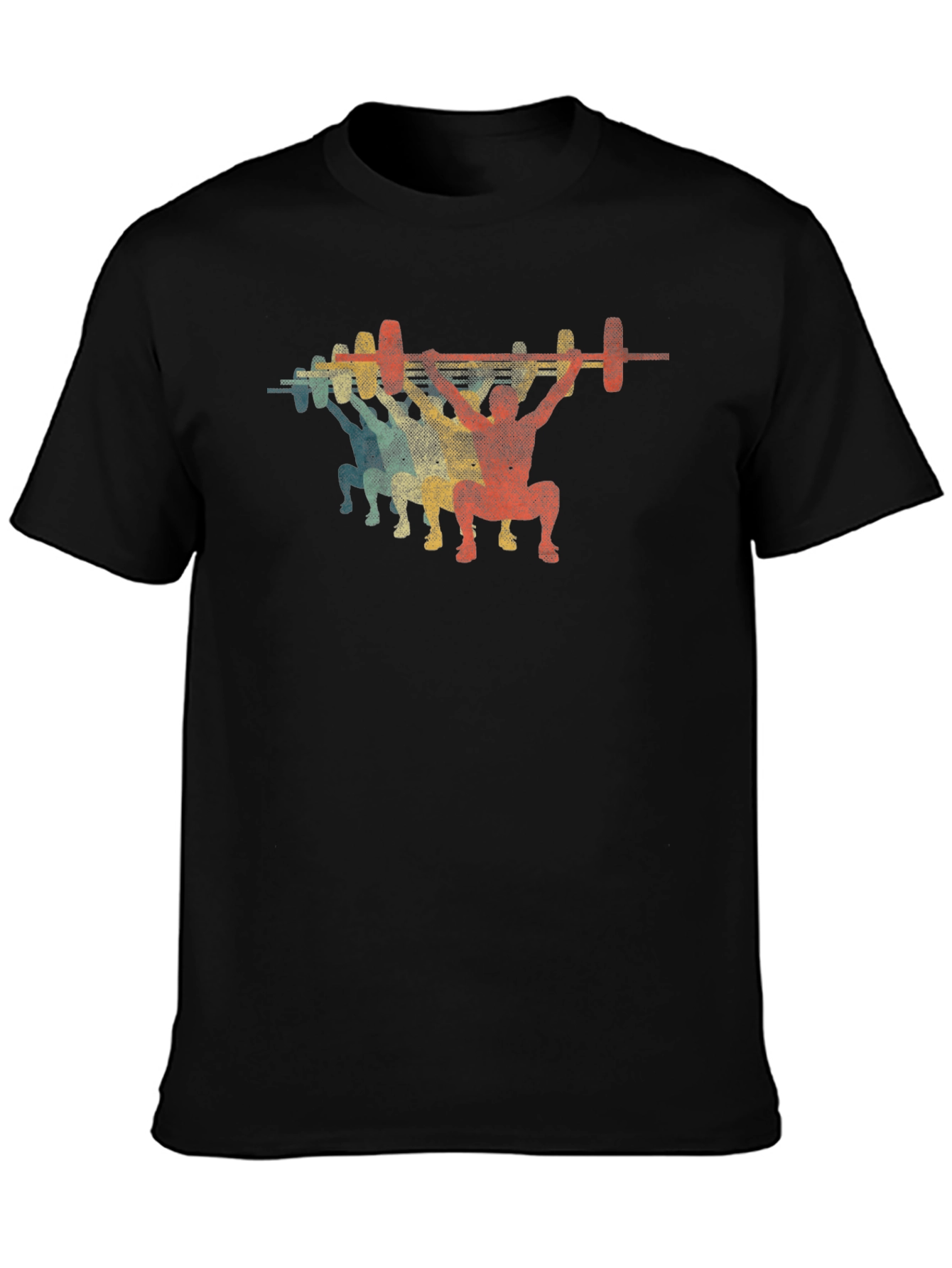 Retro Weightlifting T-Shirt - Black