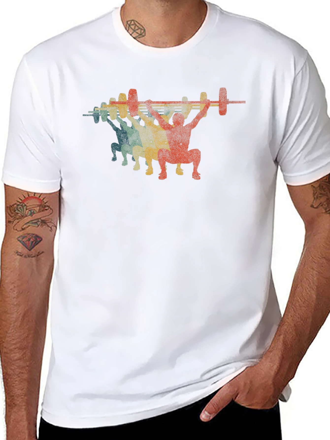 Retro Weightlifting T-Shirt - Black