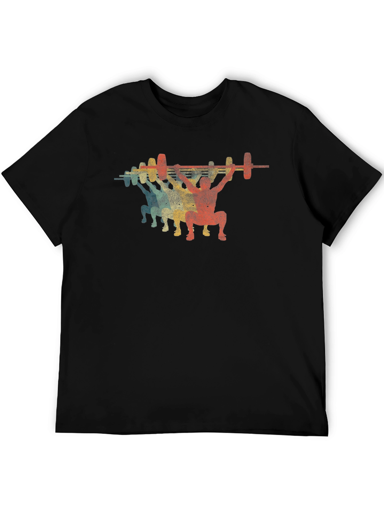 Retro Weightlifting T-Shirt - Black