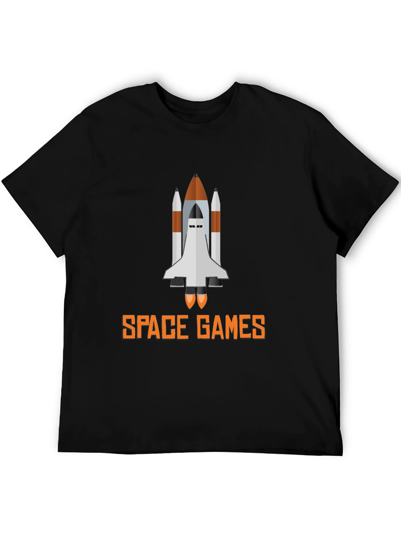 Space Games Graphic Tee - Black Casual T-Shirt