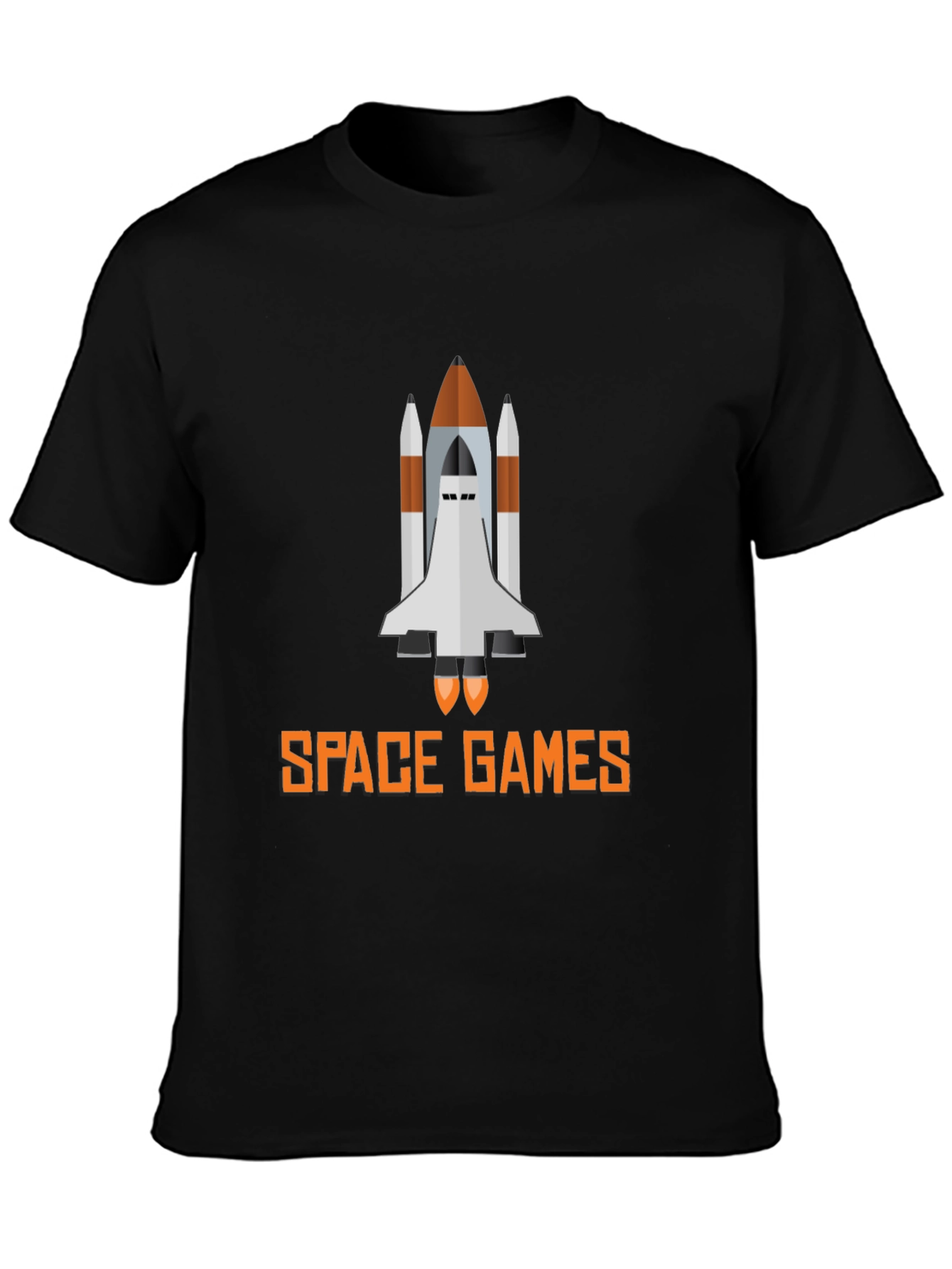 Space Games Graphic Tee - Black Casual T-Shirt