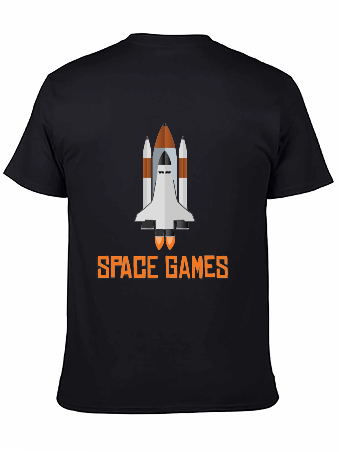Space Games Graphic Tee - Black Casual T-Shirt