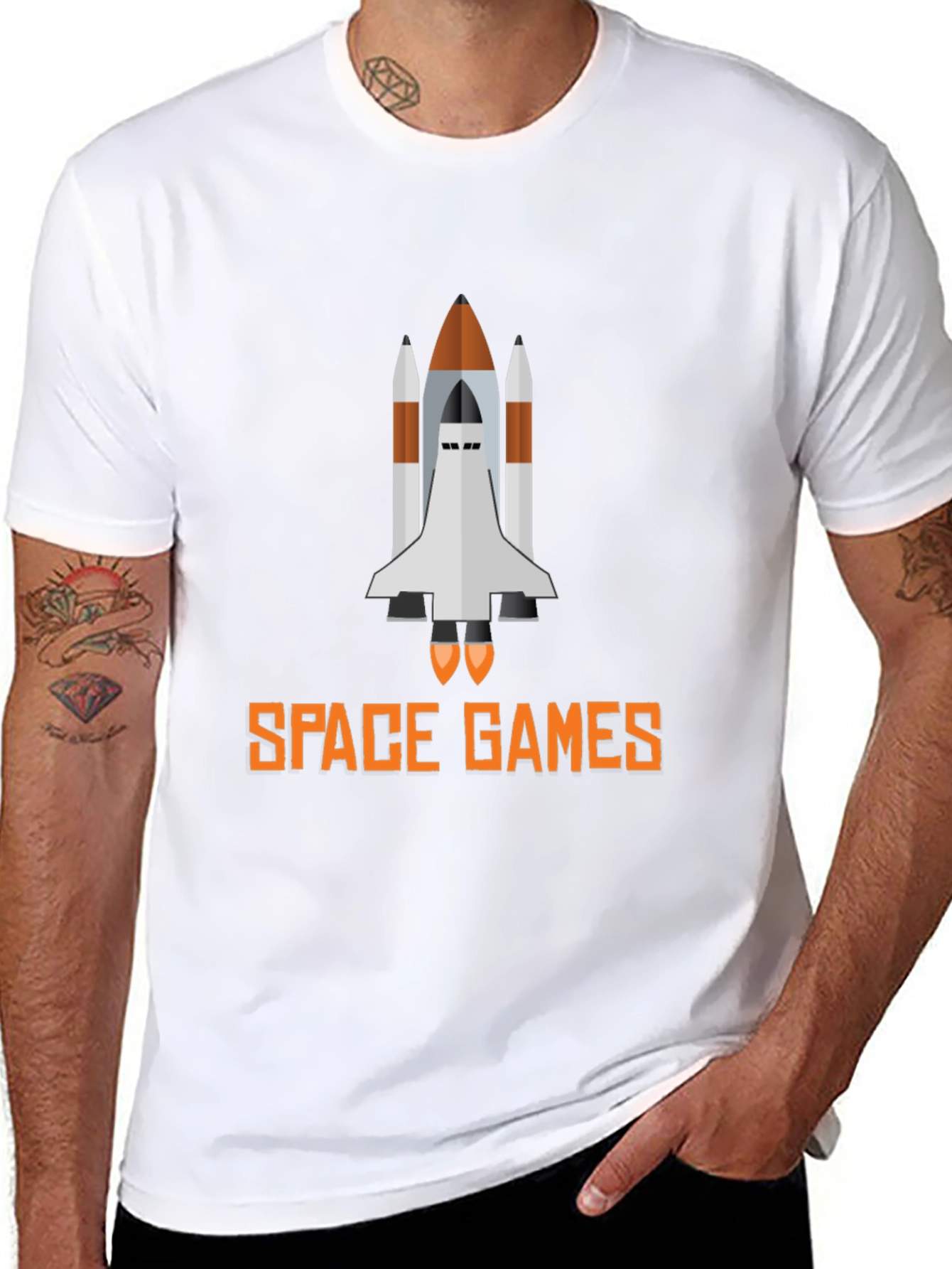 Space Games Graphic Tee - Black Casual T-Shirt
