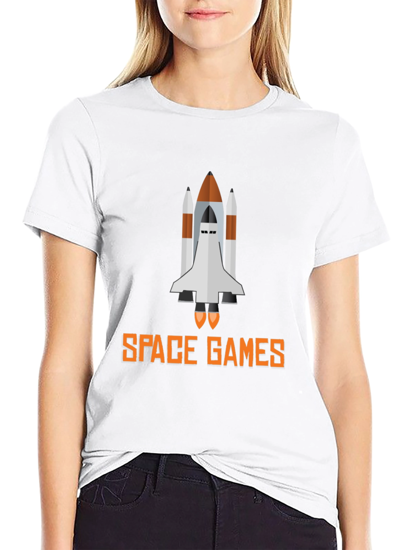 Space Games Graphic Tee - Black Casual T-Shirt