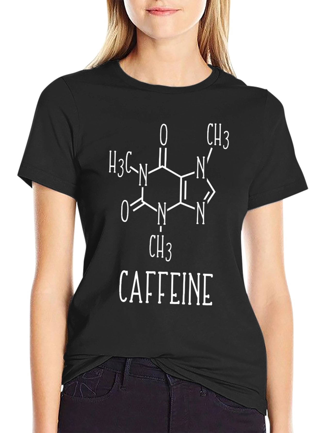 Caffeine Molecule T-Shirt - Science Geek Style
