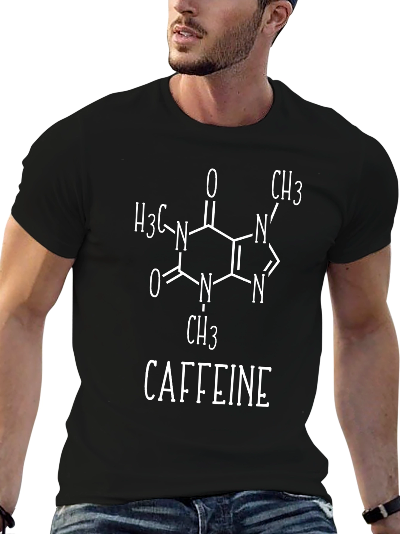 Caffeine Molecule T-Shirt - Science Geek Style