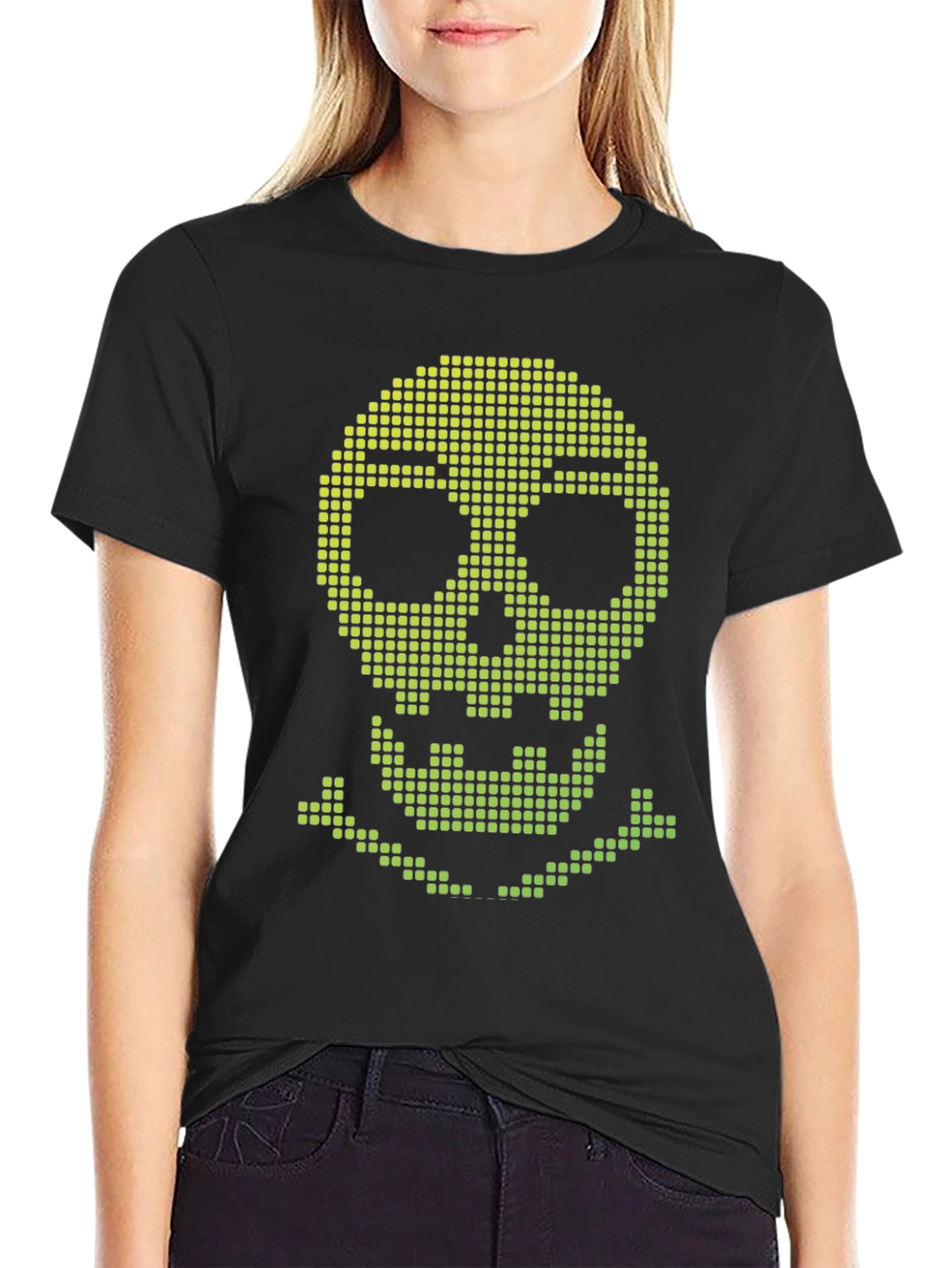 Pixel Skull Black T-Shirt