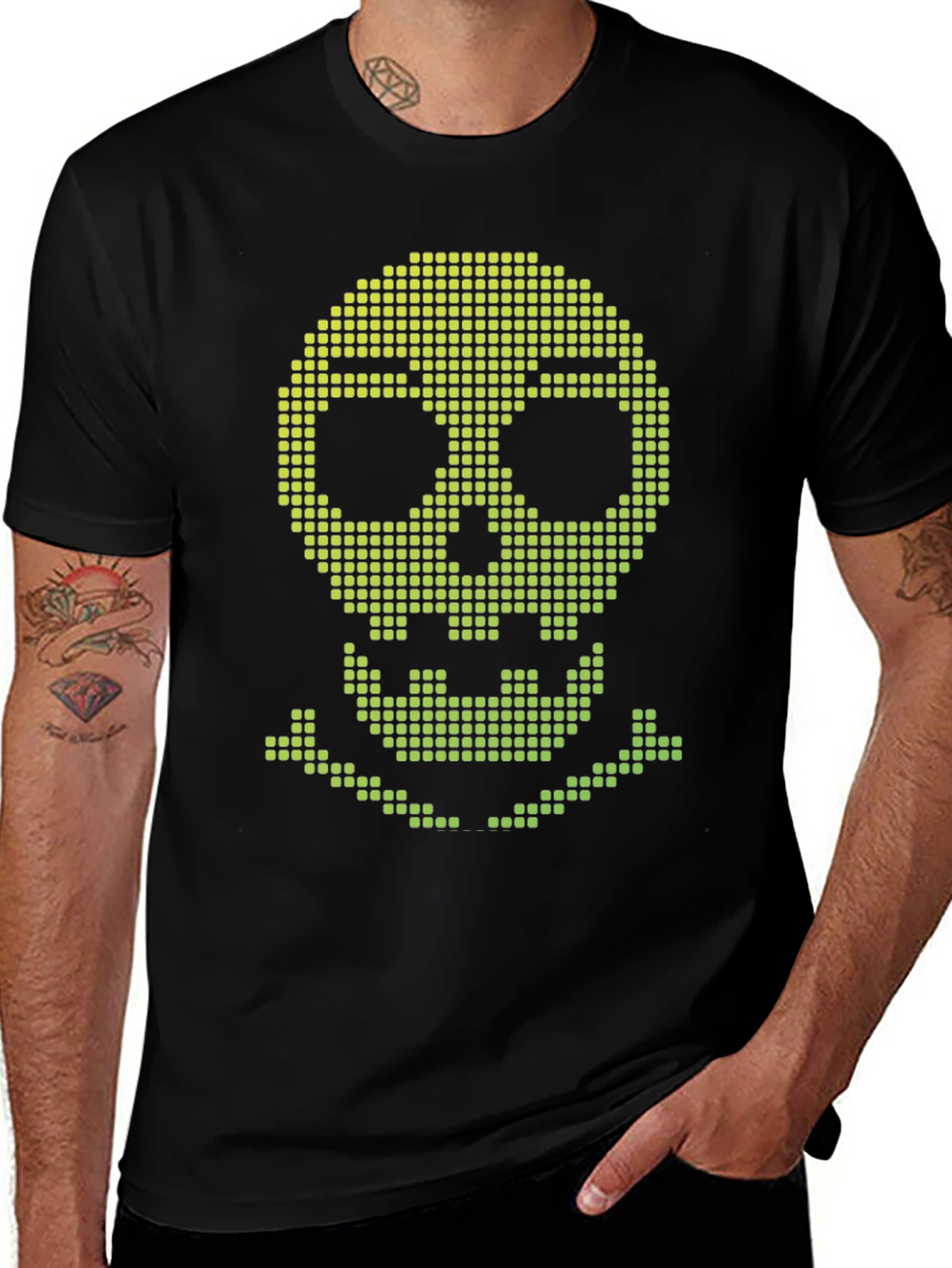 Pixel Skull Black T-Shirt