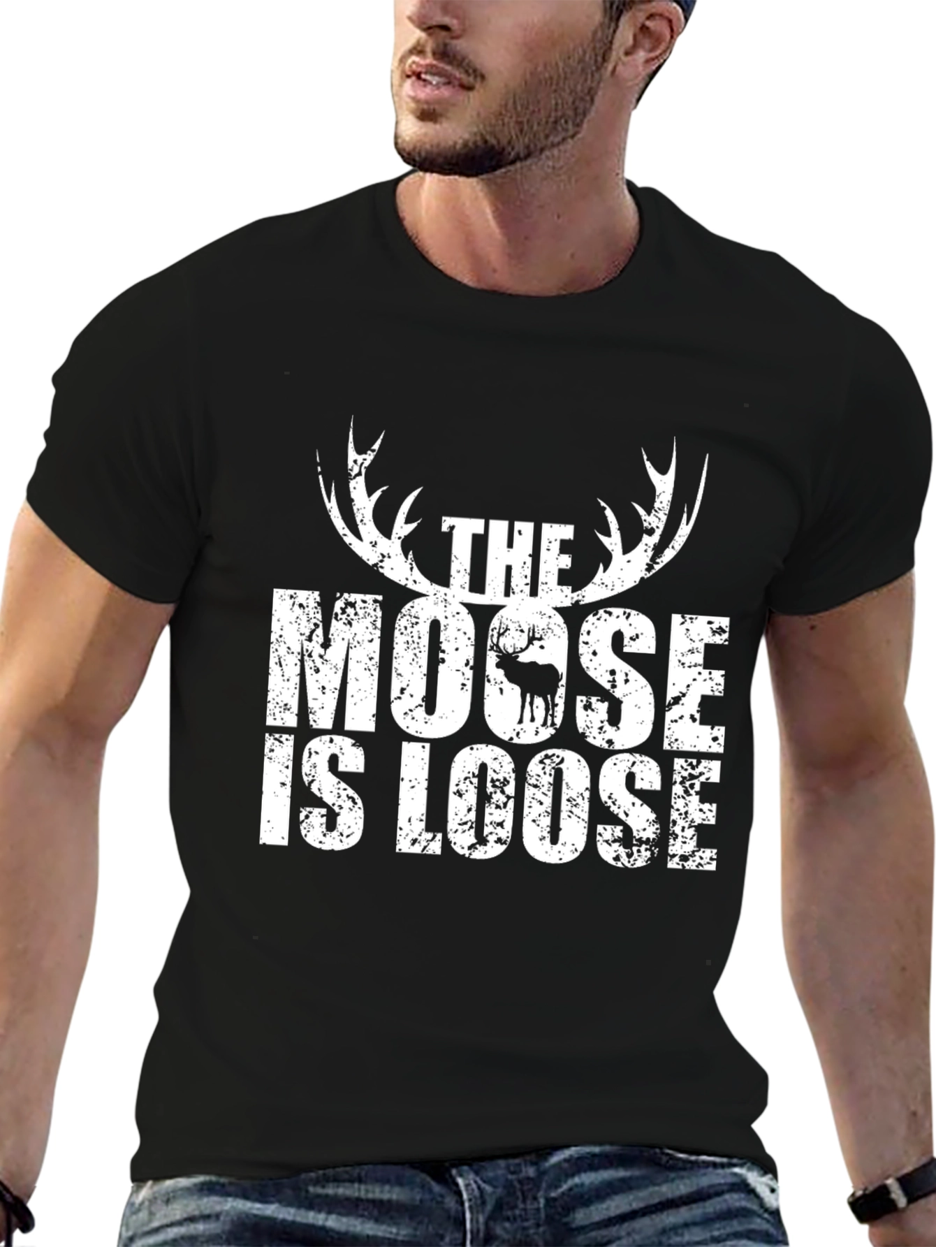 The Moose is Loose Mens Black Graphic Tee