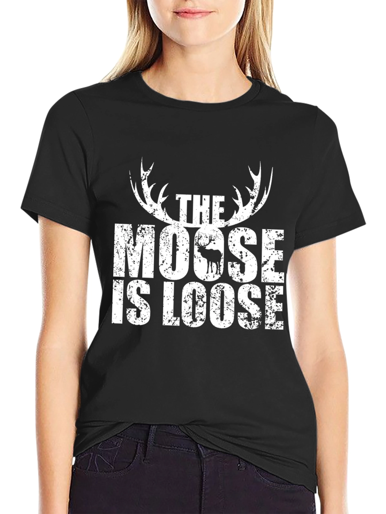 The Moose is Loose Mens Black Graphic Tee