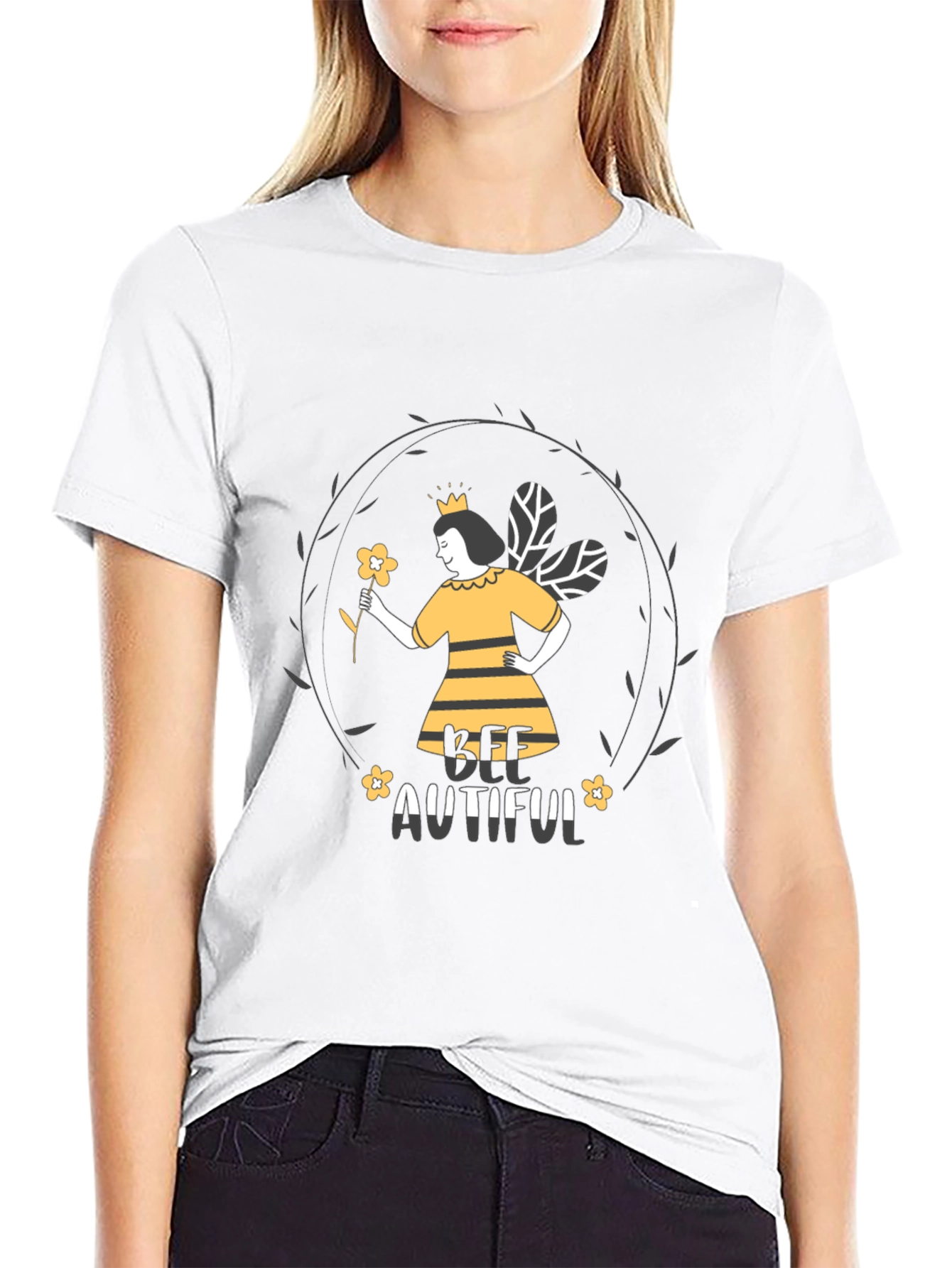 Bee-utiful Graphic Tee - Black Unisex T-Shirt