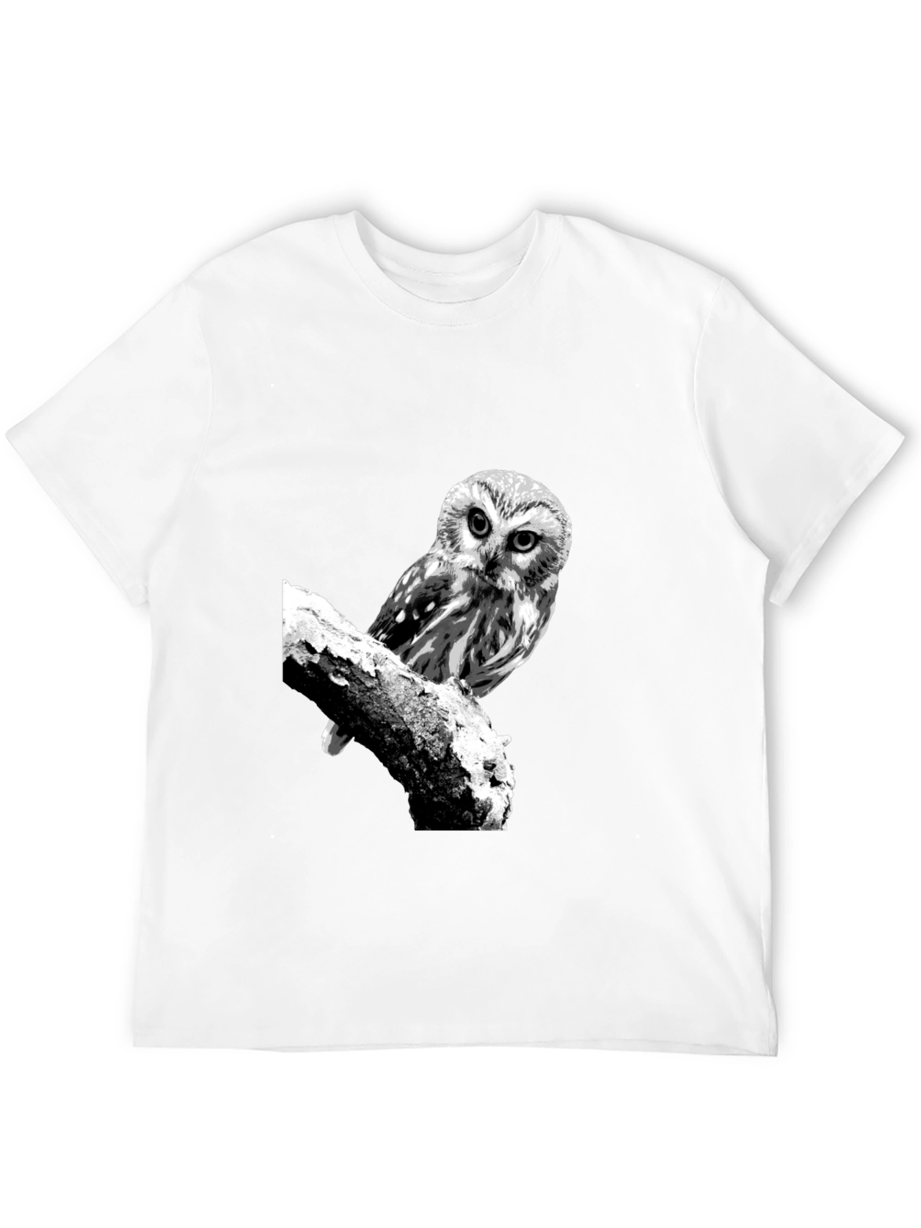 Owl Graphic Tee - Black Cotton T-Shirt