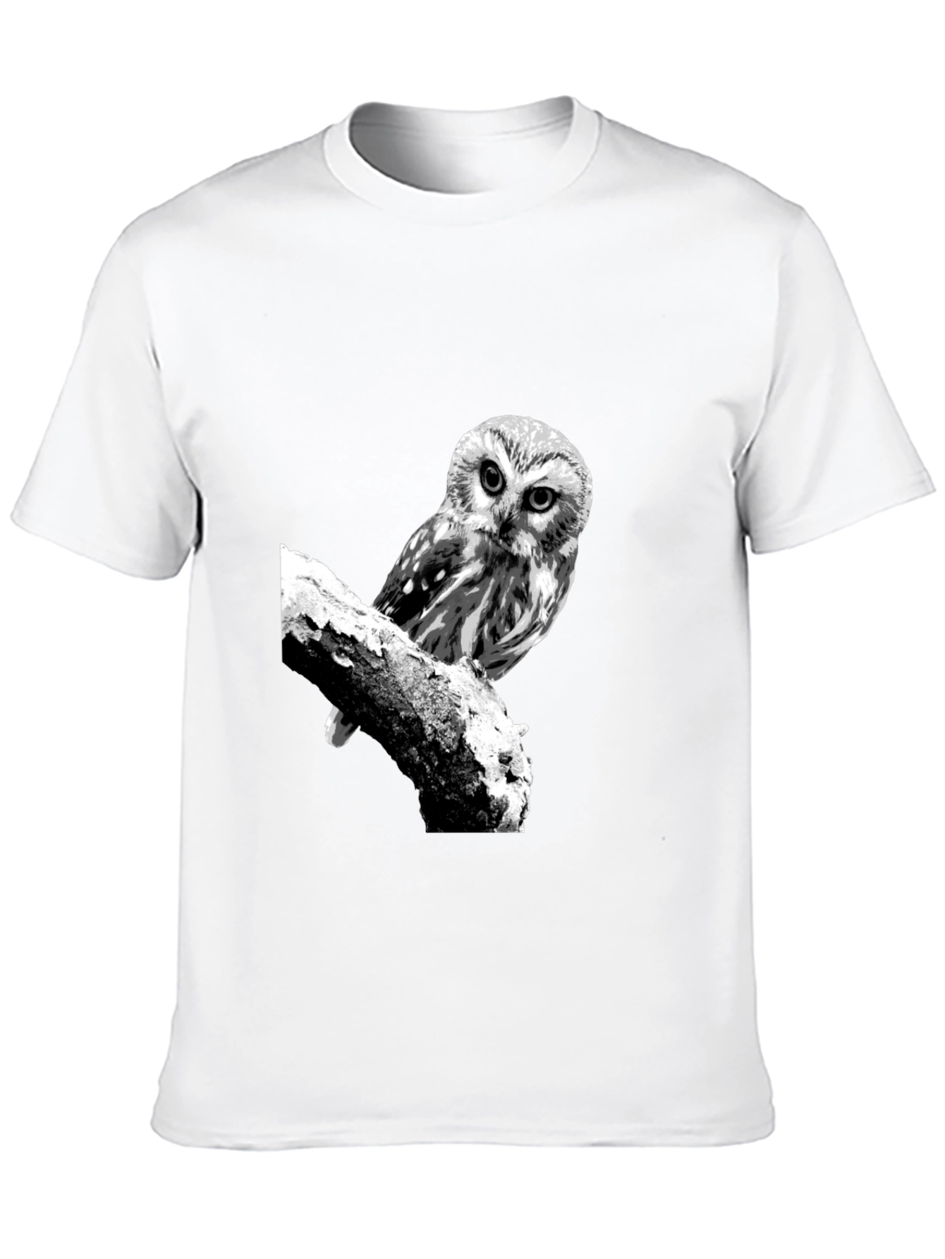 Owl Graphic Tee - Black Cotton T-Shirt
