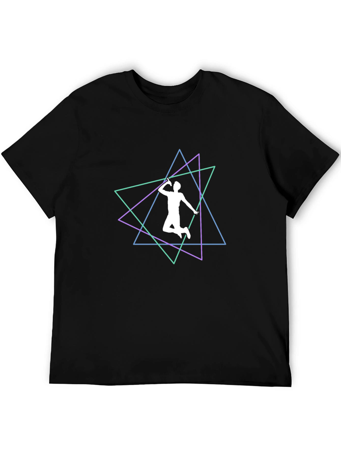 Geometric Badminton Player T-Shirt