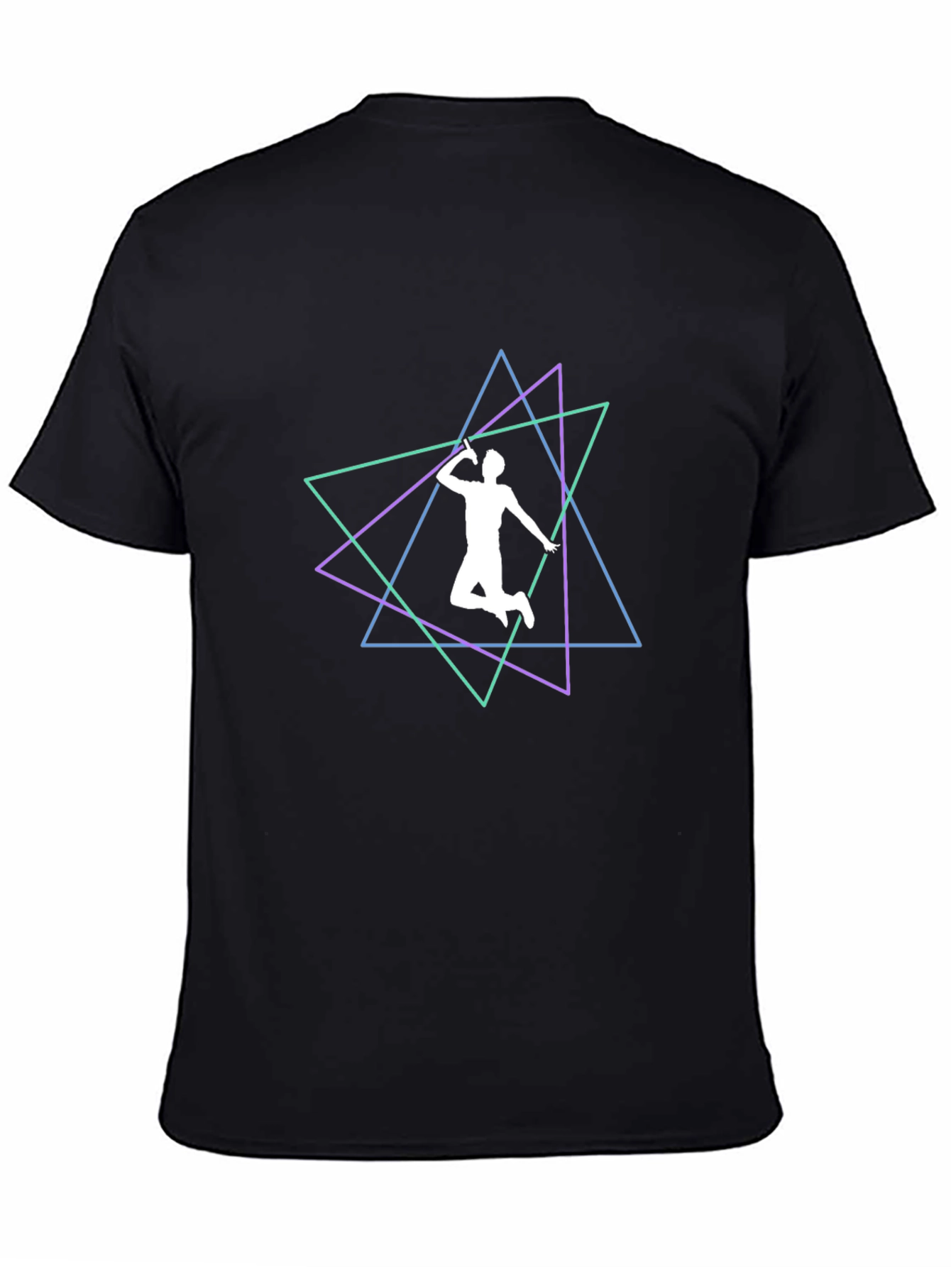 Geometric Badminton Player T-Shirt