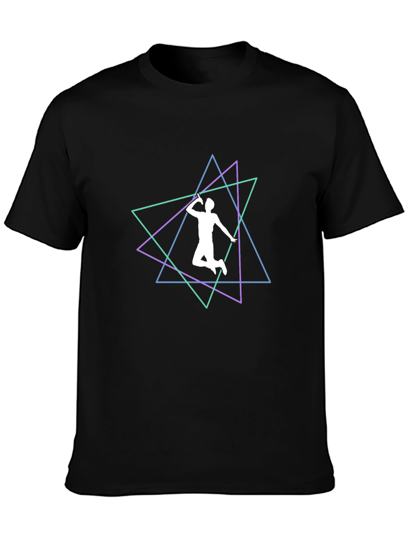 Geometric Badminton Player T-Shirt
