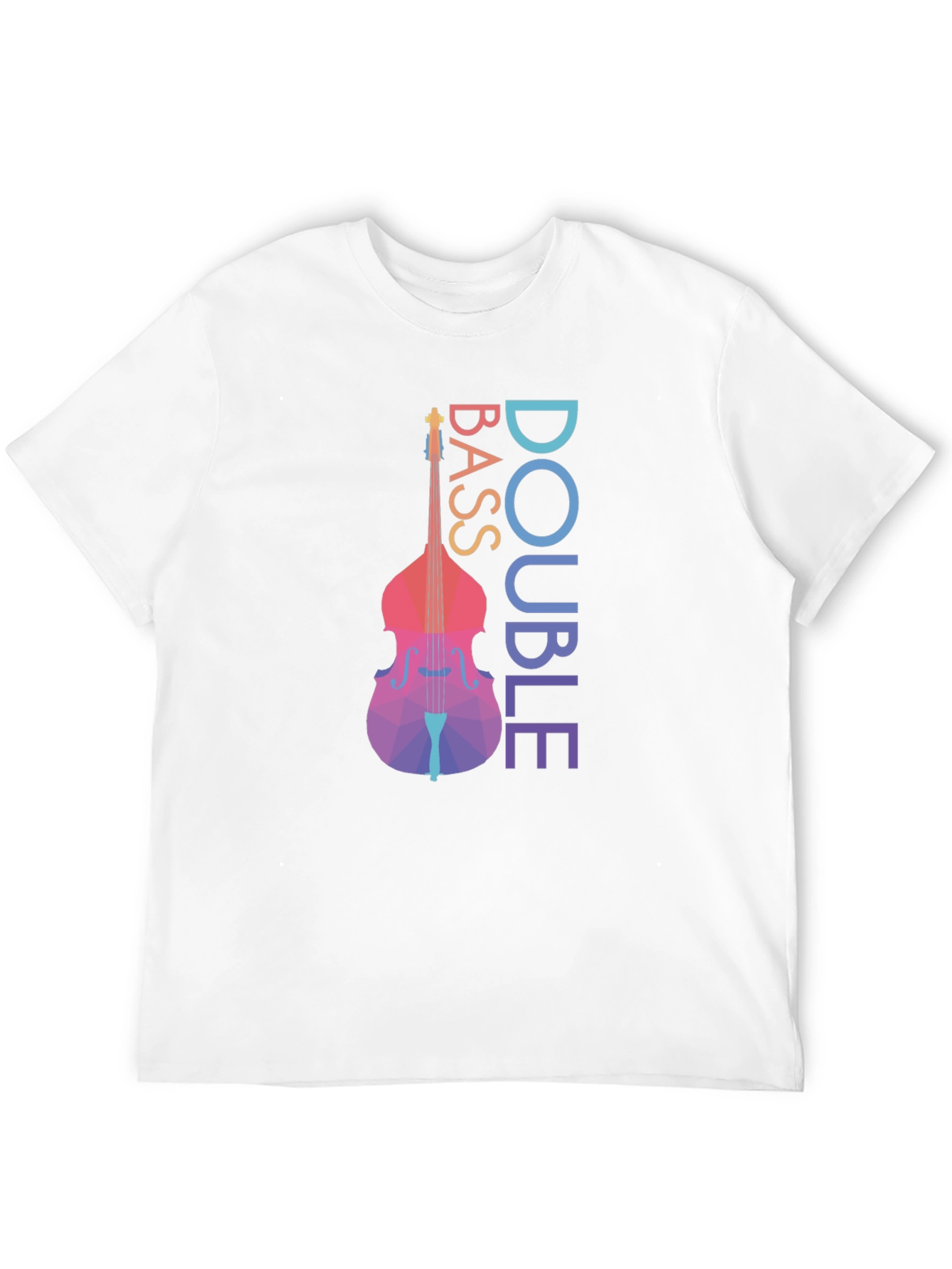Double Bass Geometric Art Black T-Shirt