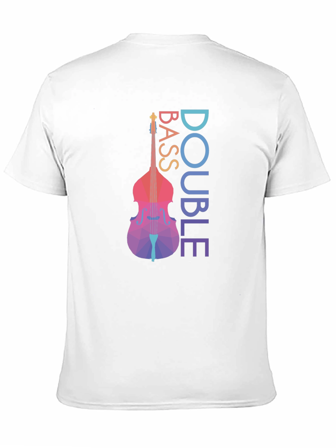 Double Bass Geometric Art Black T-Shirt